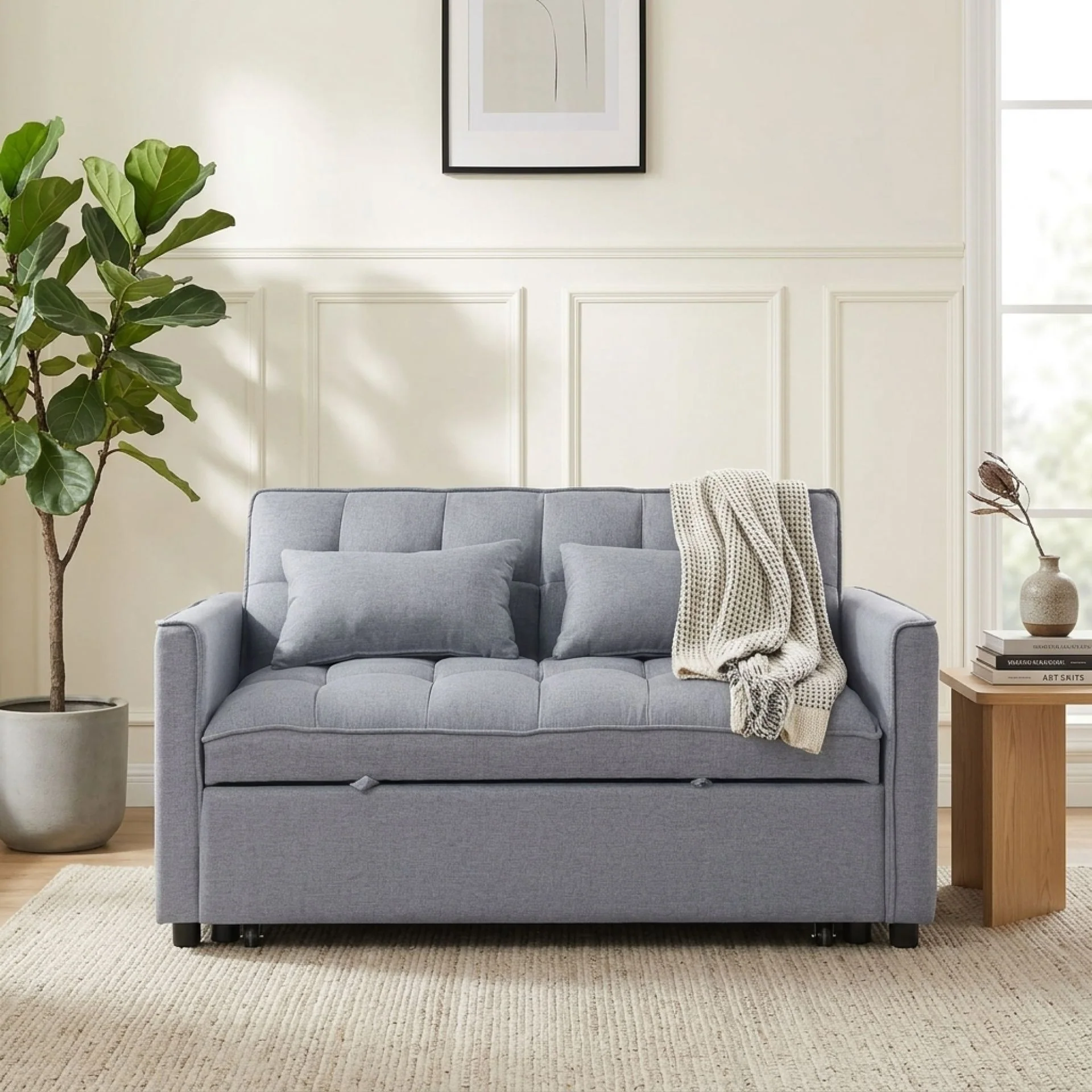 Vida 2 Seater Sofa Bed - Grey - Image 5
