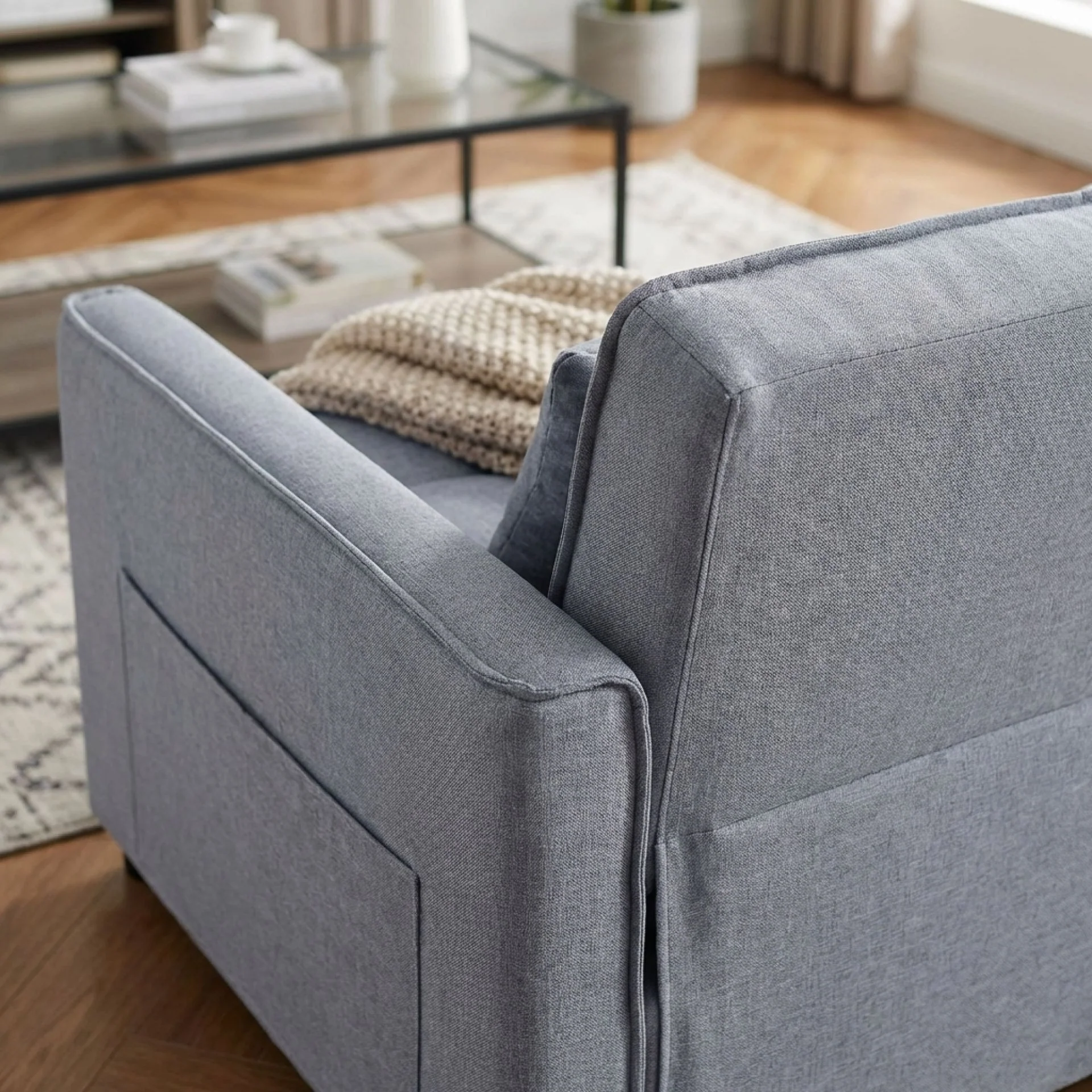 Vida 2 Seater Sofa Bed - Grey - Image 6