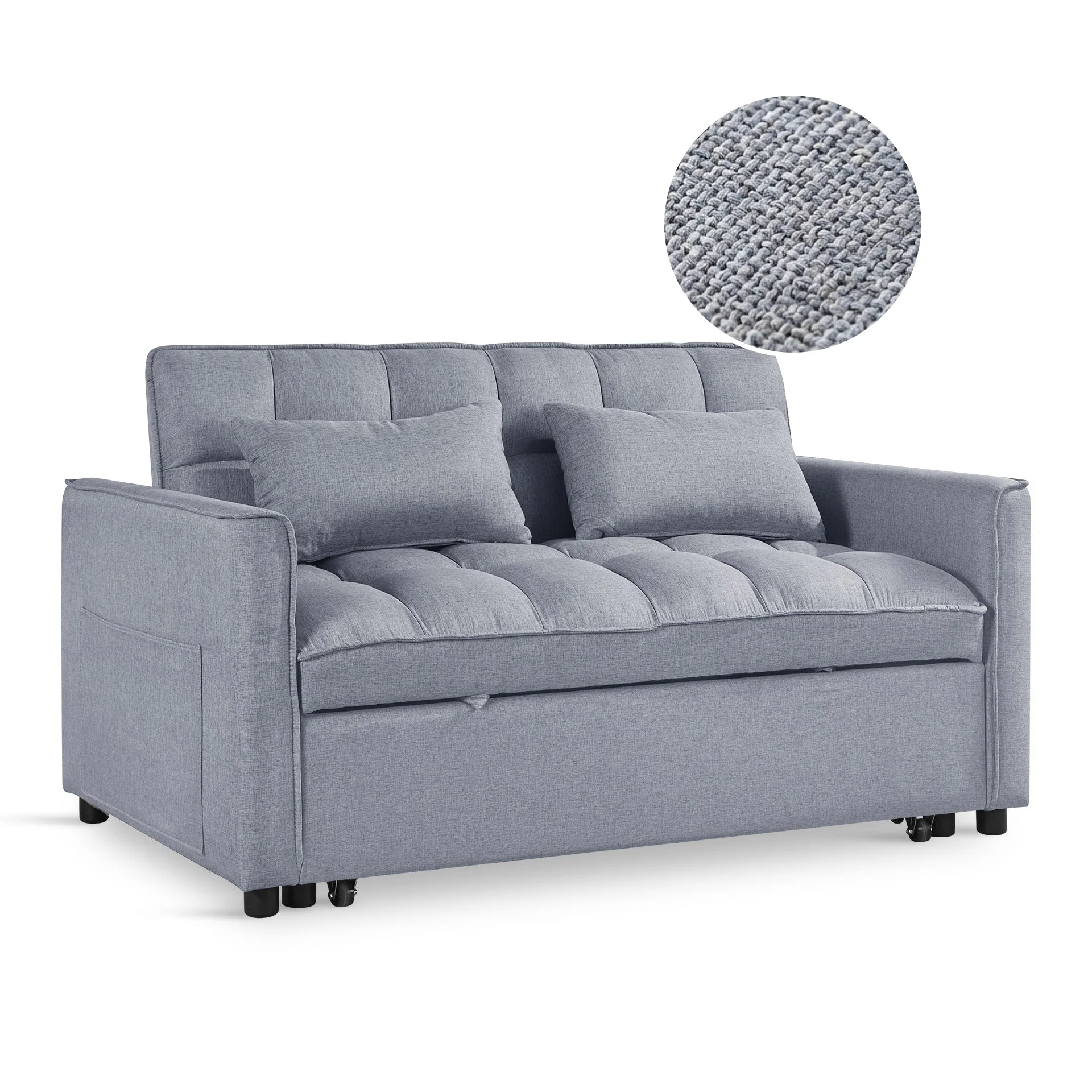 Vida 2 Seater Sofa Bed - Grey - Image 8