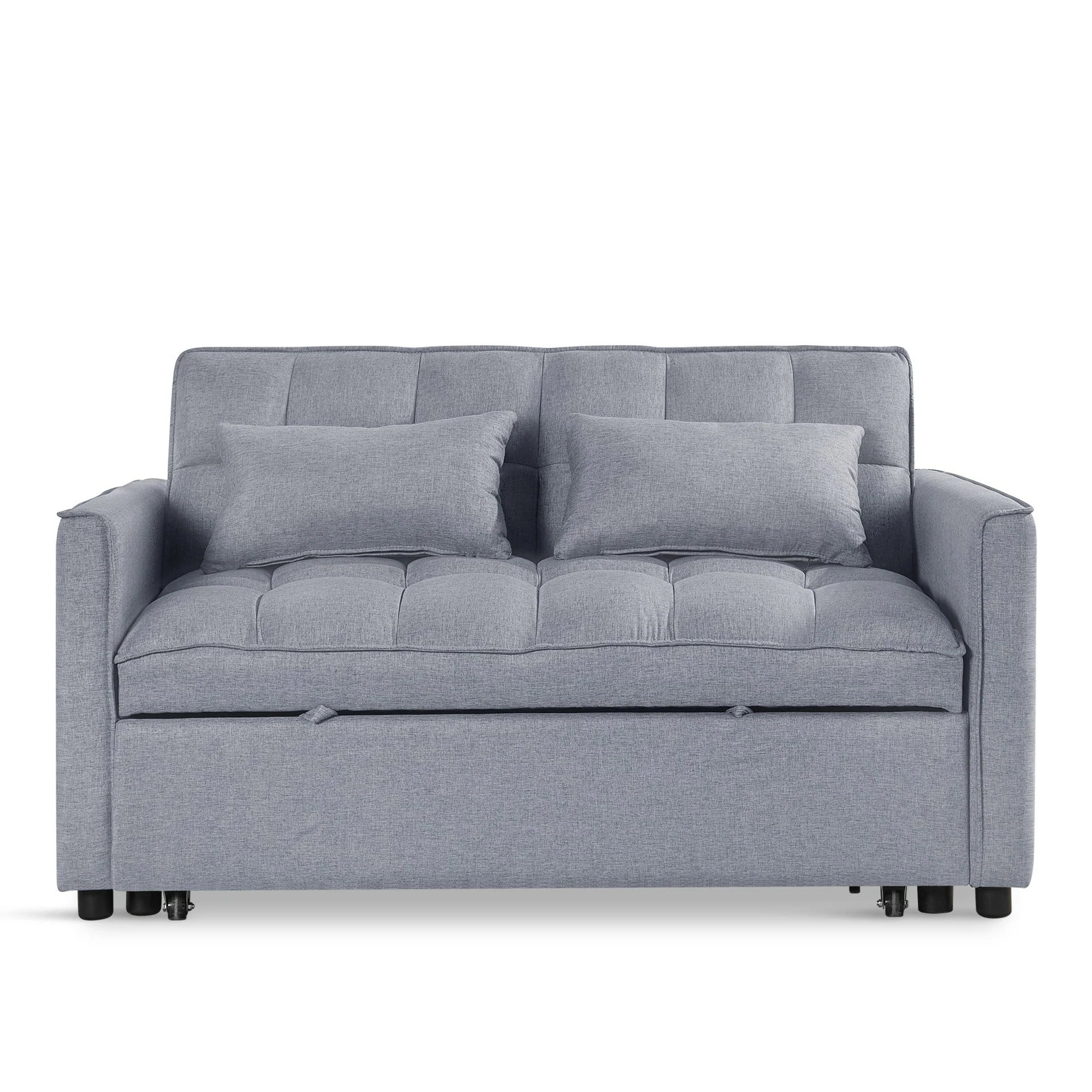 Vida 2 Seater Sofa Bed - Grey - Image 9