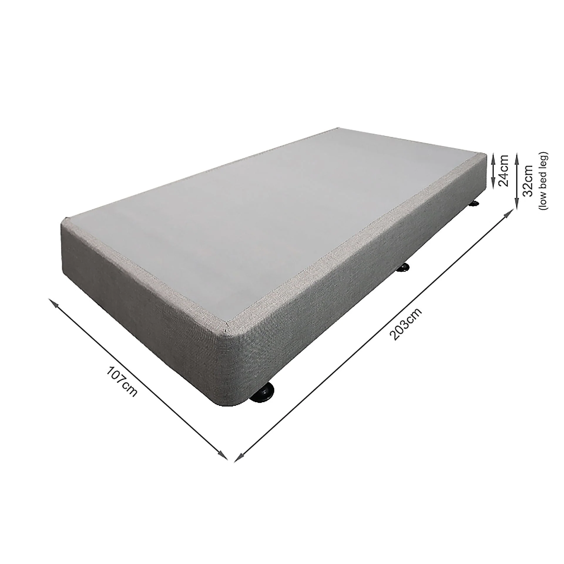 Vinson Fabric King Single Bed Base - Grey - Image 10