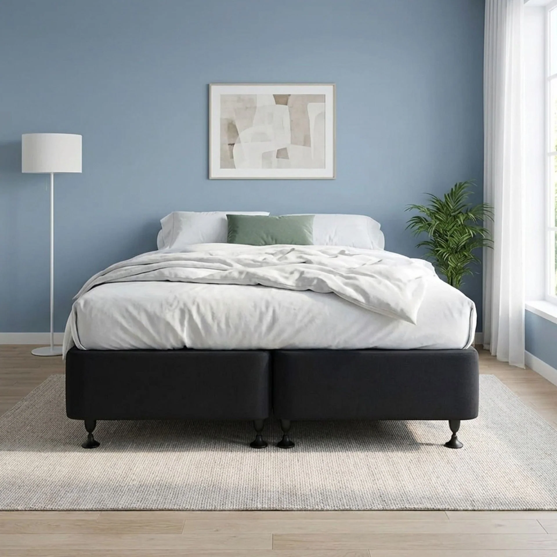 Vinson Fabric King Split Bed Base - Black - Image 2