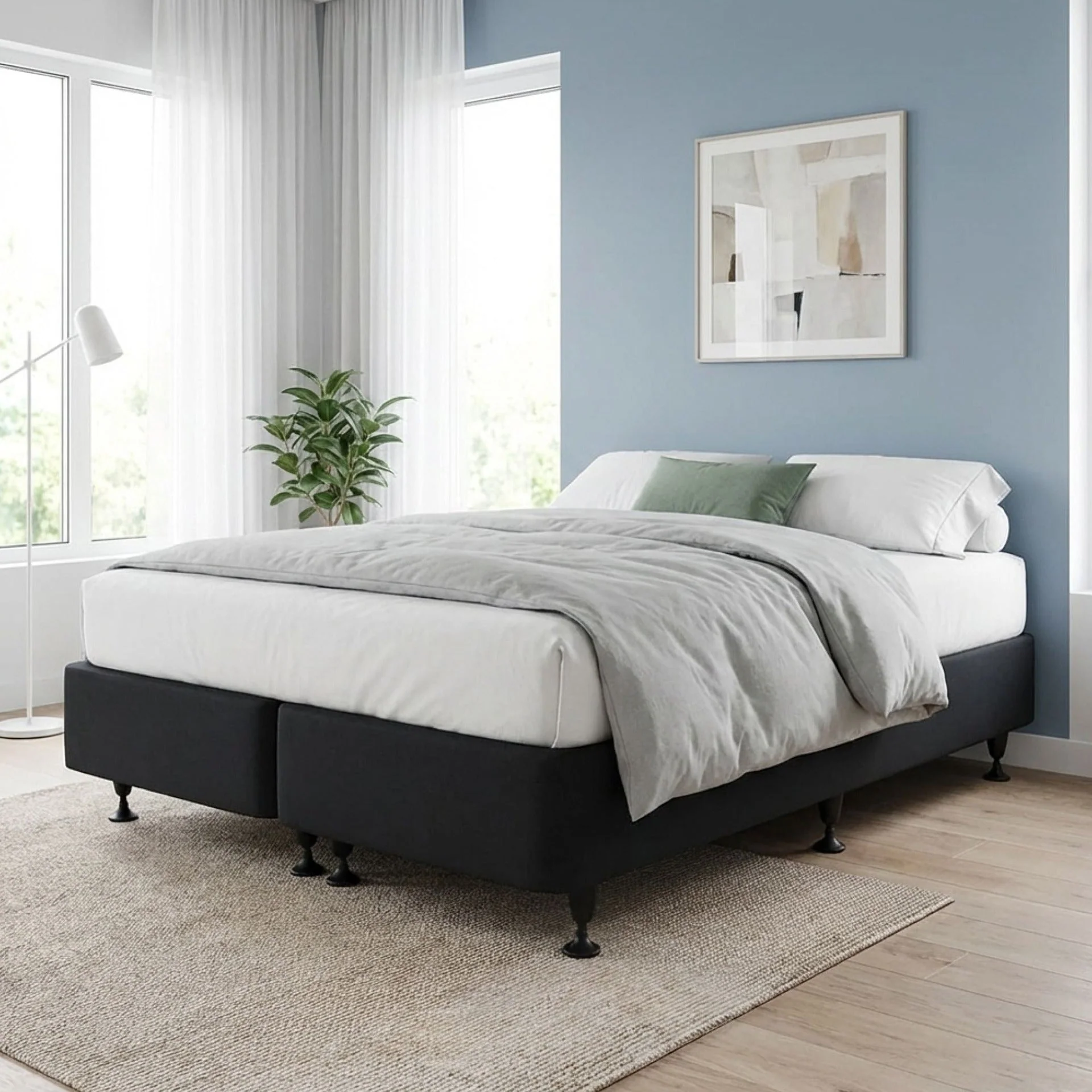 Vinson Fabric King Split Bed Base - Black - Image 4