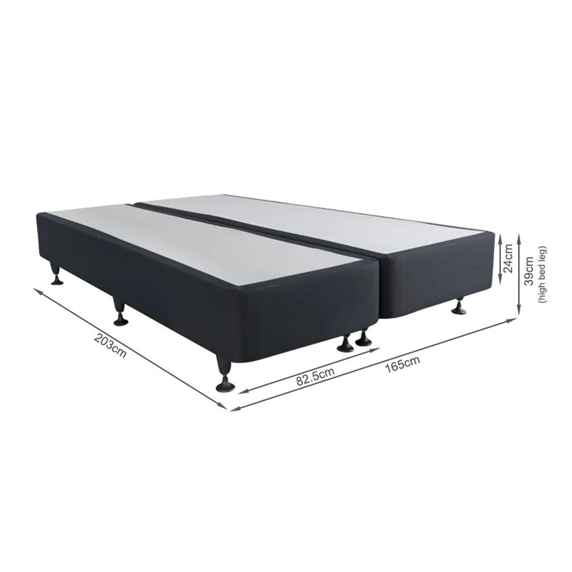 Vinson Fabric King Split Bed Base - Black - Image 9