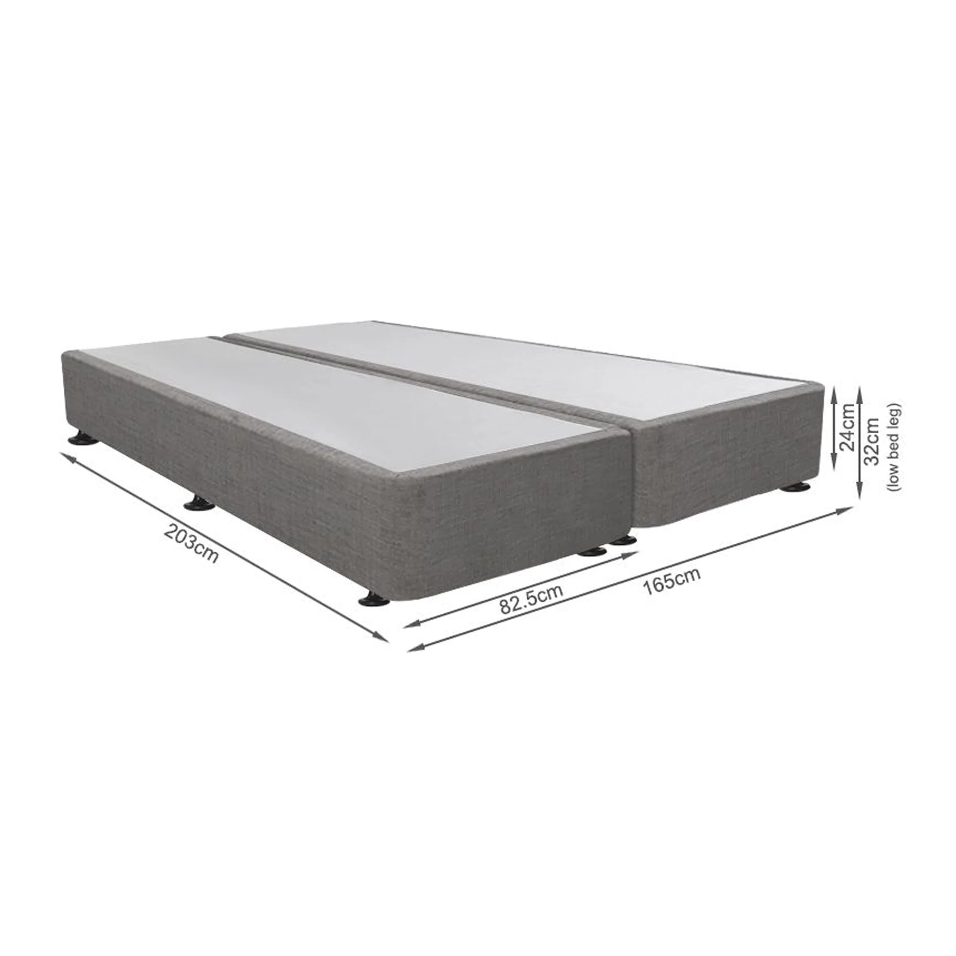 Vinson Fabric King Split Bed Base - Grey - Image 11