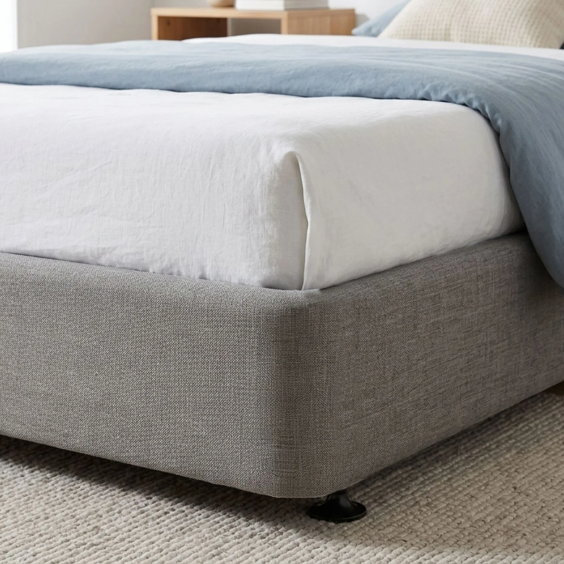Vinson Fabric King Split Bed Base - Grey - Image 5