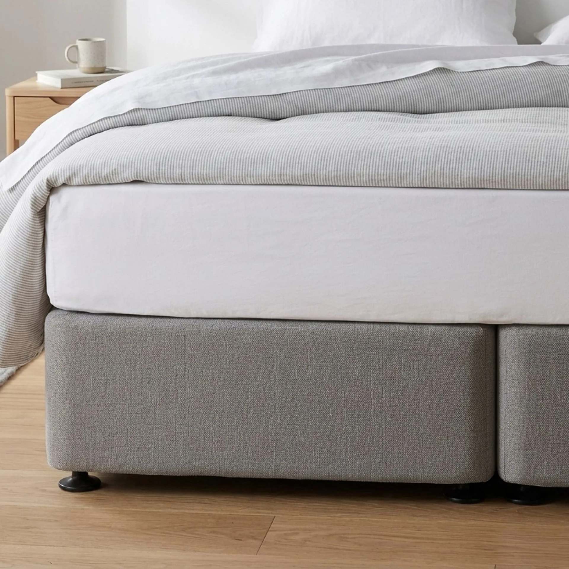 Vinson Fabric King Split Bed Base - Grey - Image 6