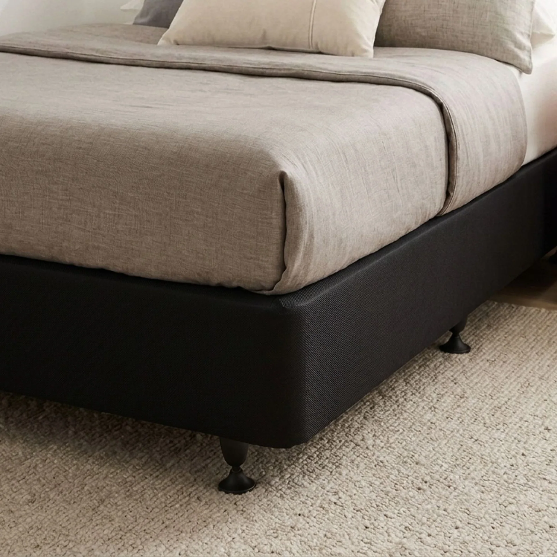 Vinson Fabric Queen Bed Base - Black - Image 6