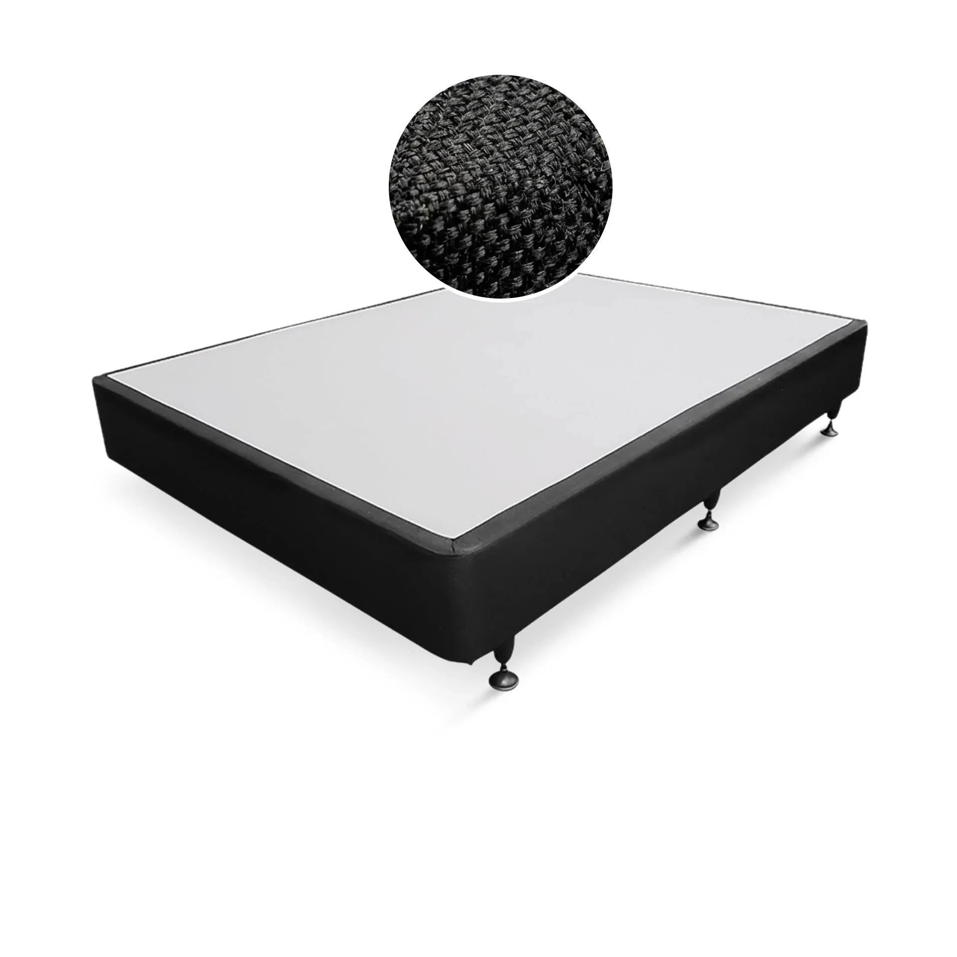 Vinson Fabric Queen Bed Base - Black - Image 7