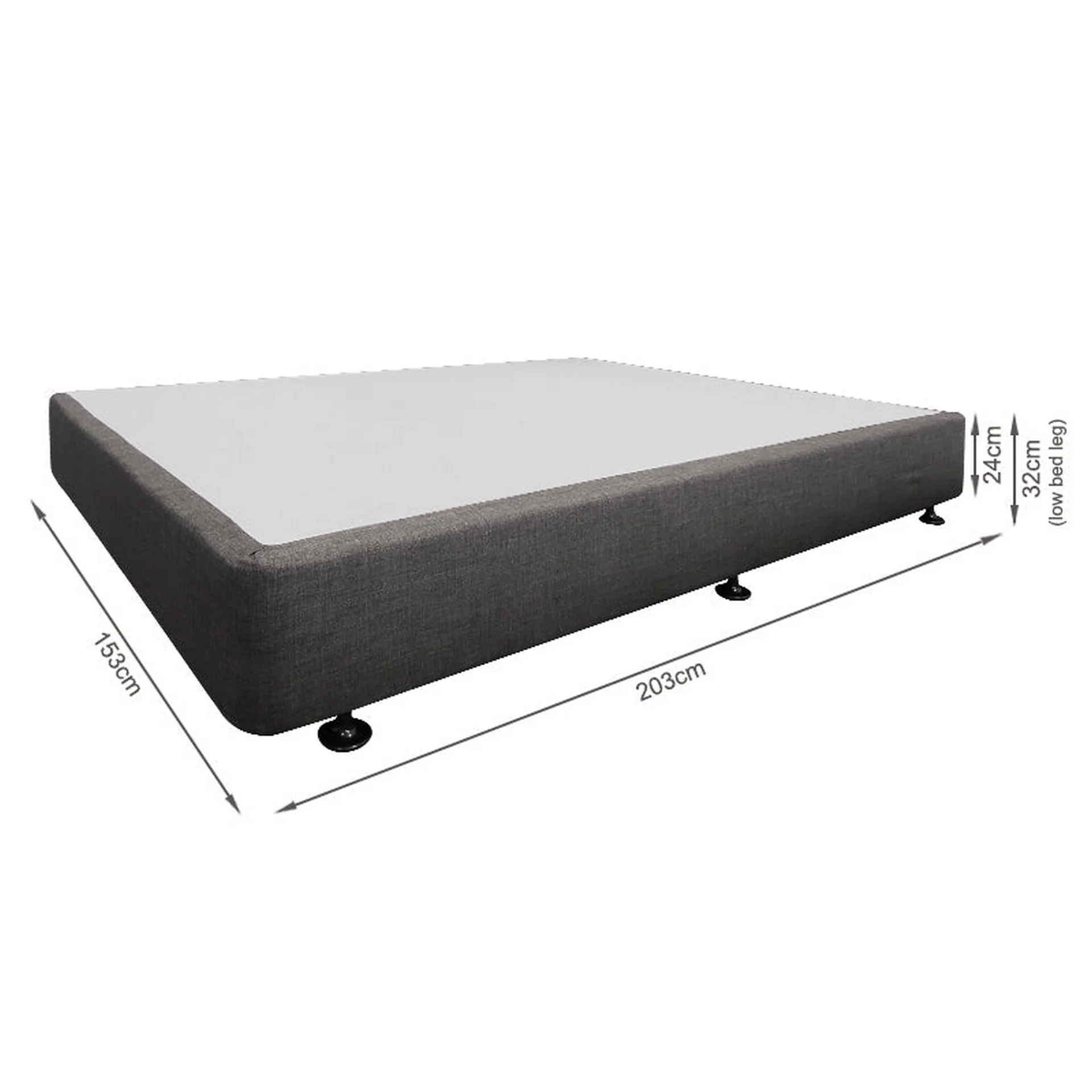 Vinson Fabric Queen Bed Base - Slate - Image 3