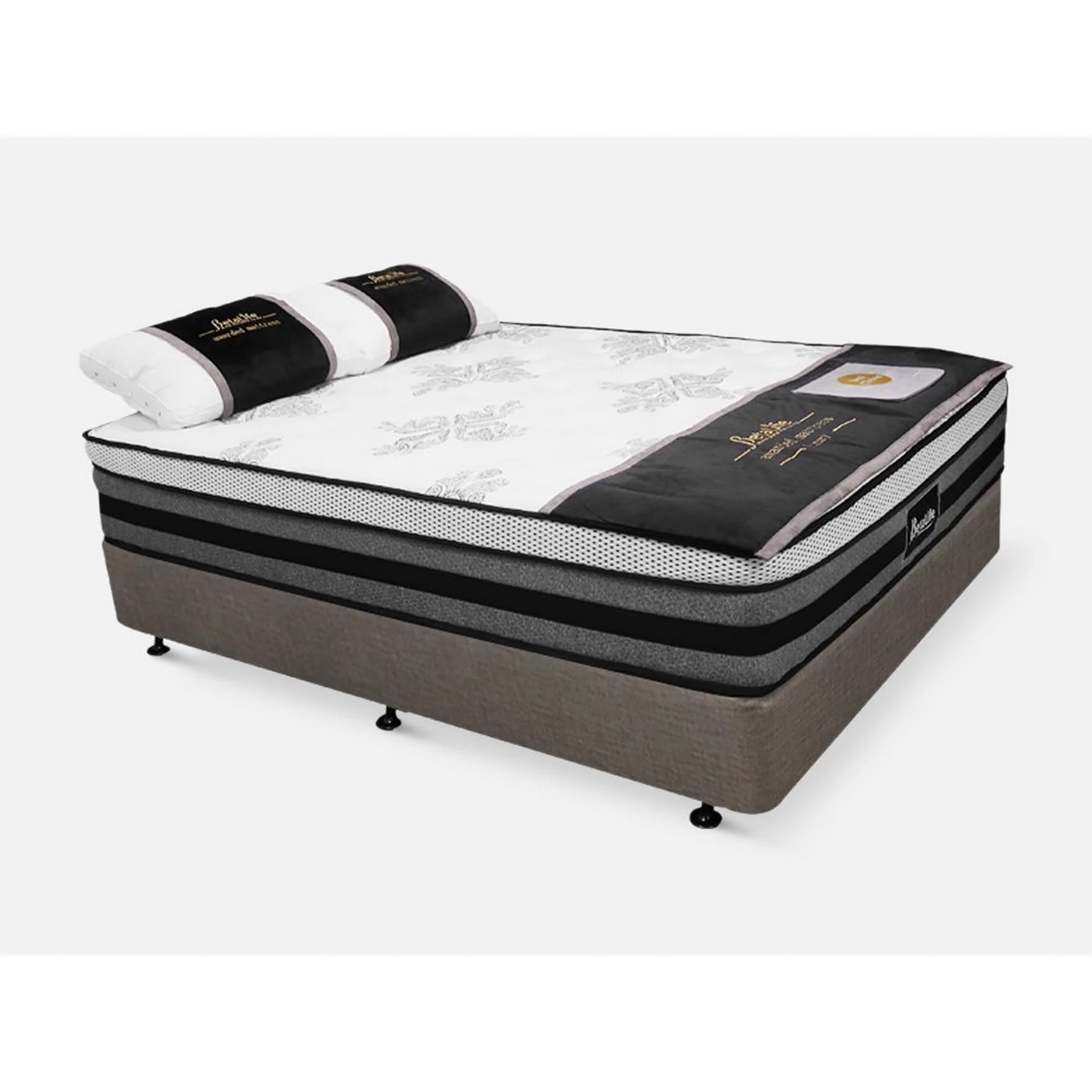 VINSON Fabric Queen Bed with Luxury Latex Mattress - SLATE - Image 10