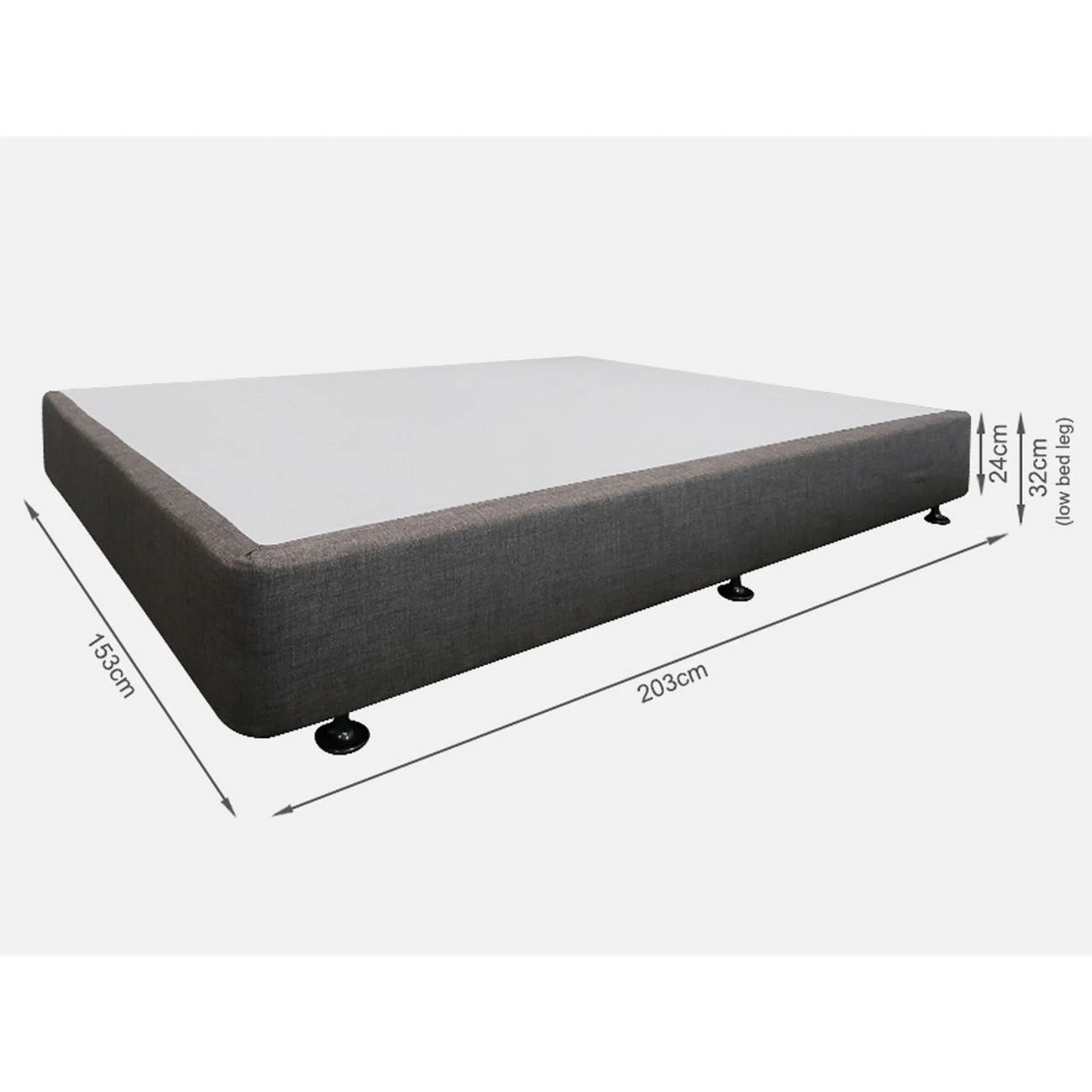 VINSON Fabric Queen Bed with Luxury Latex Mattress - SLATE - Image 2