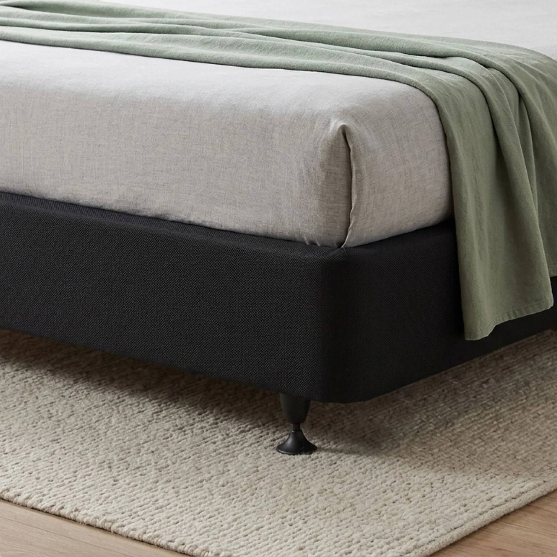 Vinson Fabric Single Bed Base - Black - Image 5