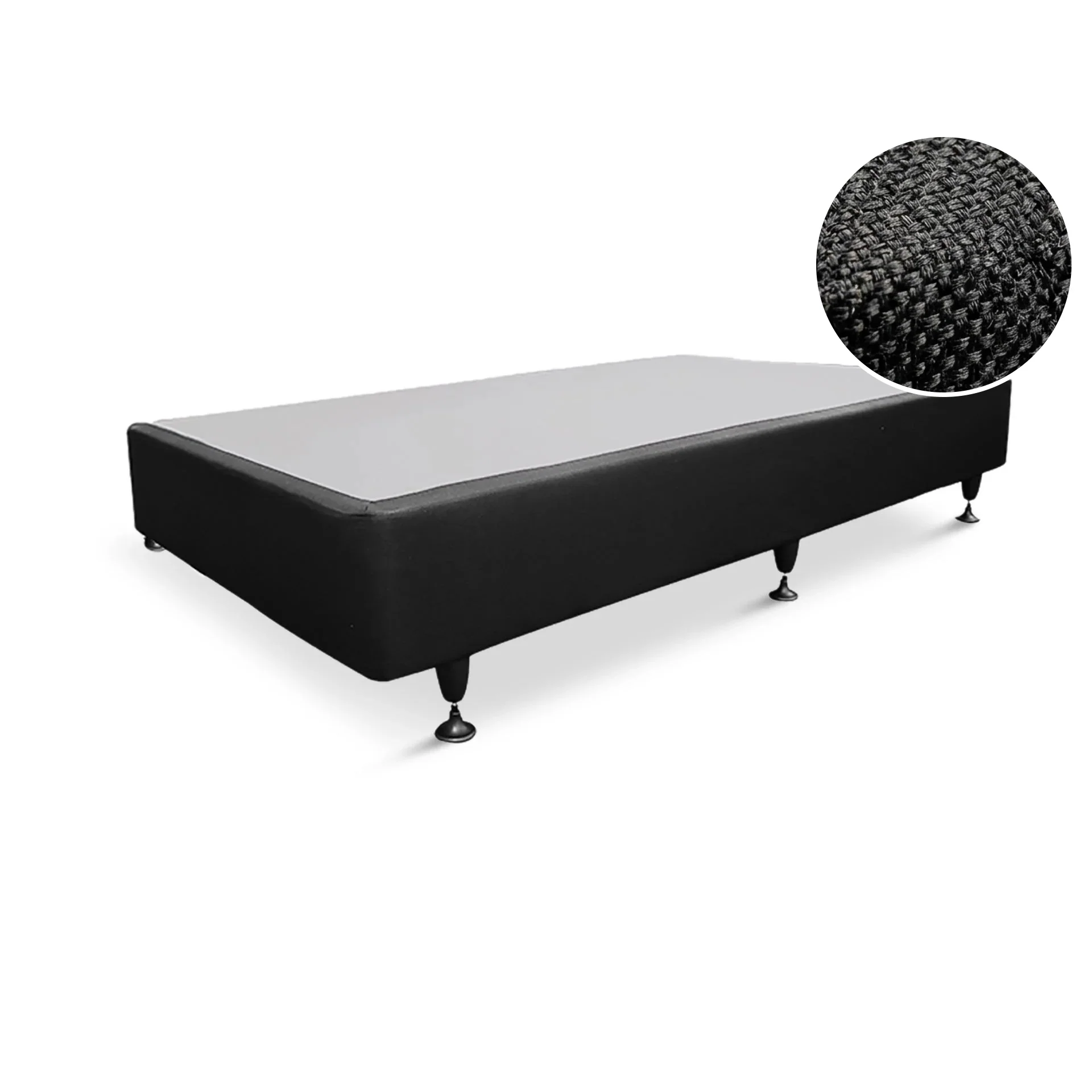 Vinson Fabric Single Bed Base - Black - Image 7