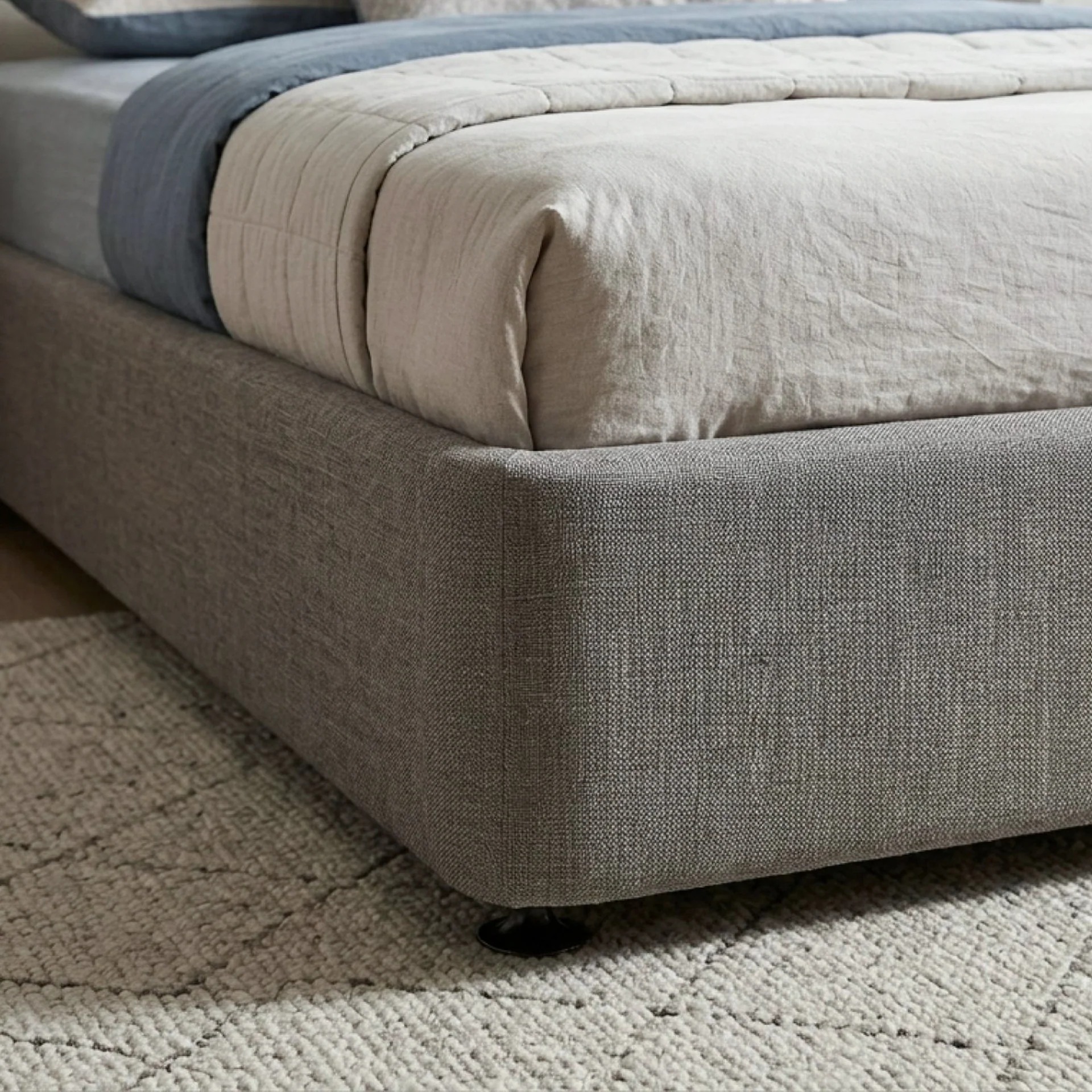 Vinson Fabric Super King Split Bed Base - Grey - Image 6