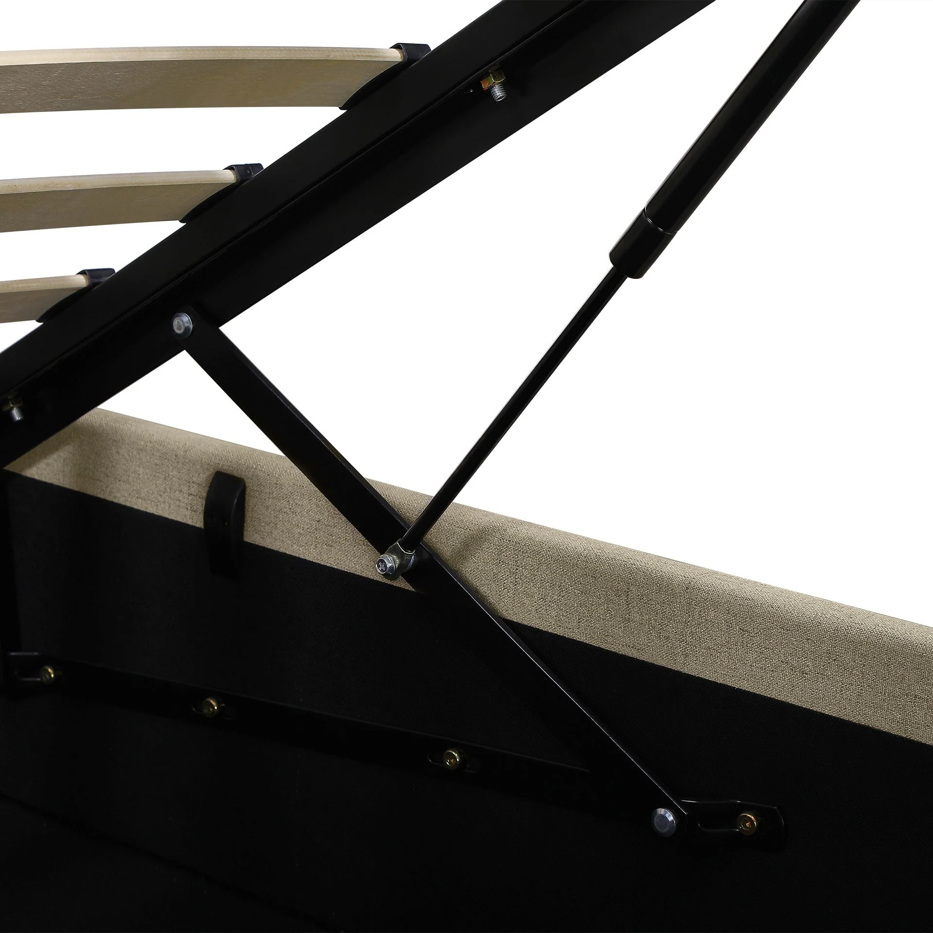 Violet Double Gas Lift Bed Frame - Beige - Image 10