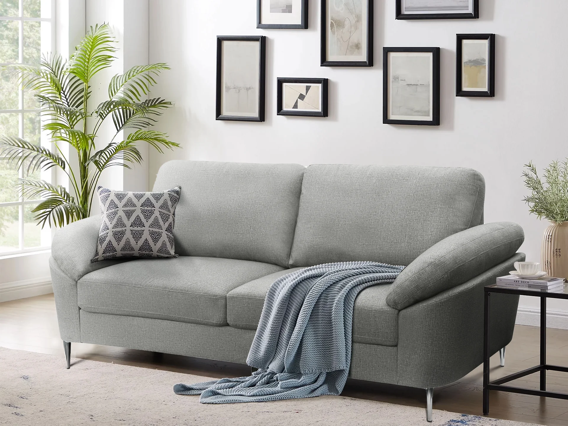 Visalia 3 Seater Sofa - Dark Grey - Image 2