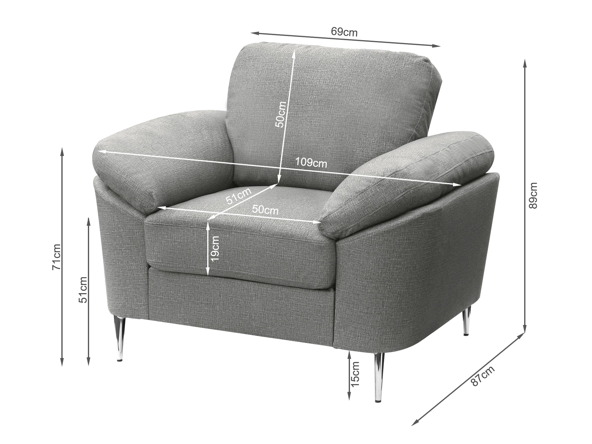 Visalia Occasional Chair - Dark Grey - Image 6