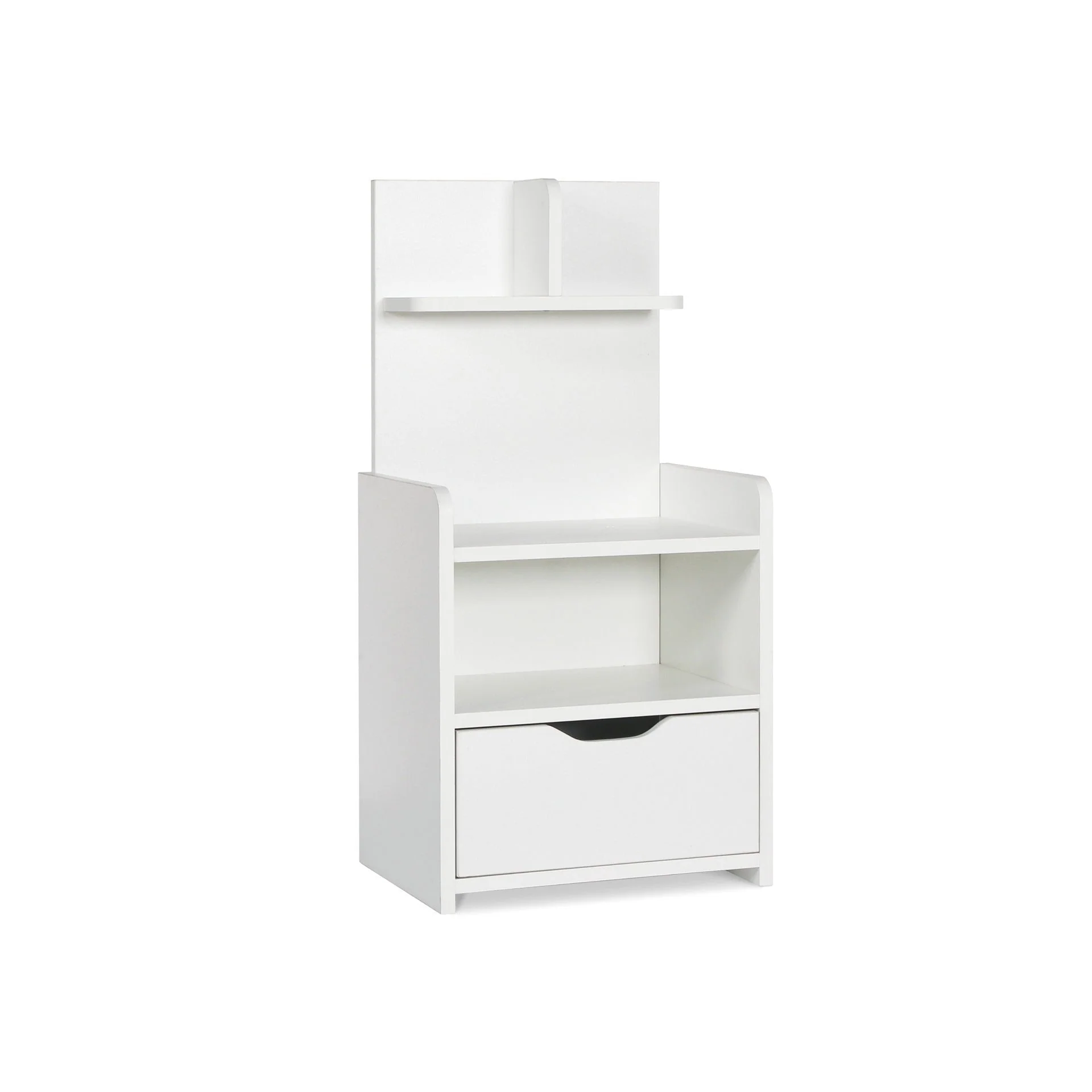 Vivian Bedside Table with Shelves - White - Image 6