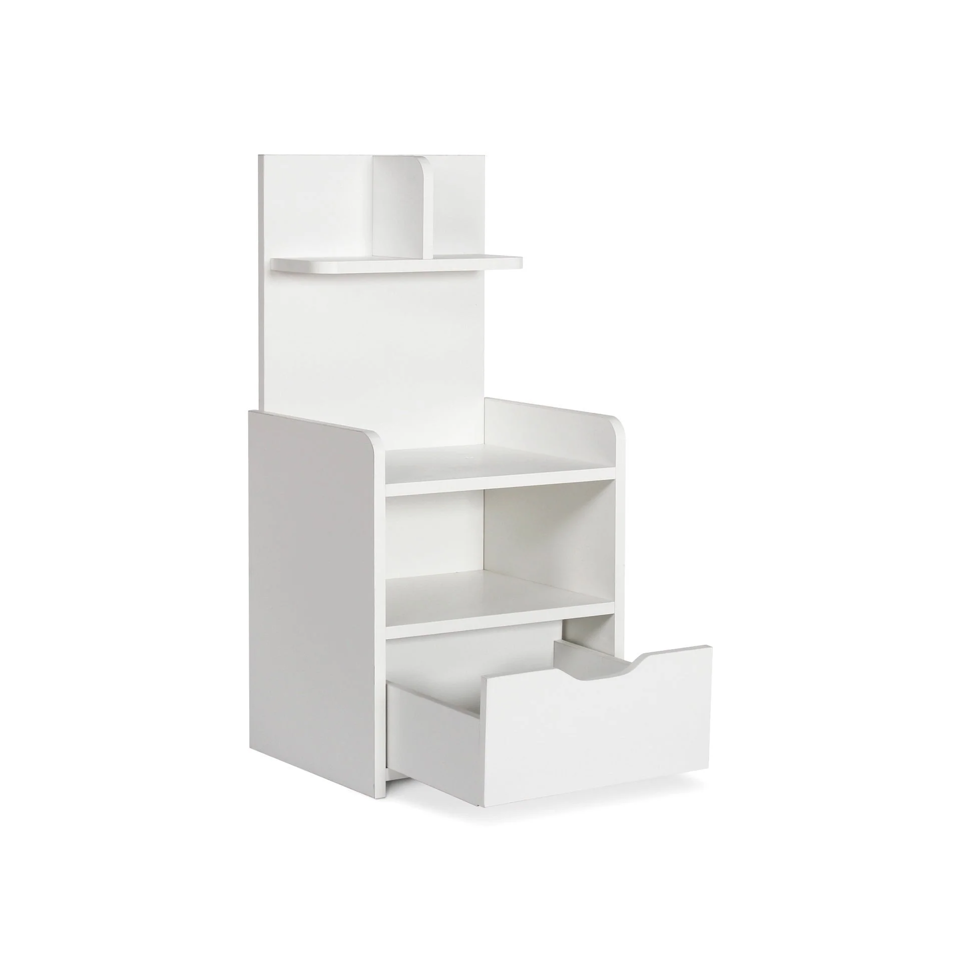 Vivian Bedside Table with Shelves - White - Image 7