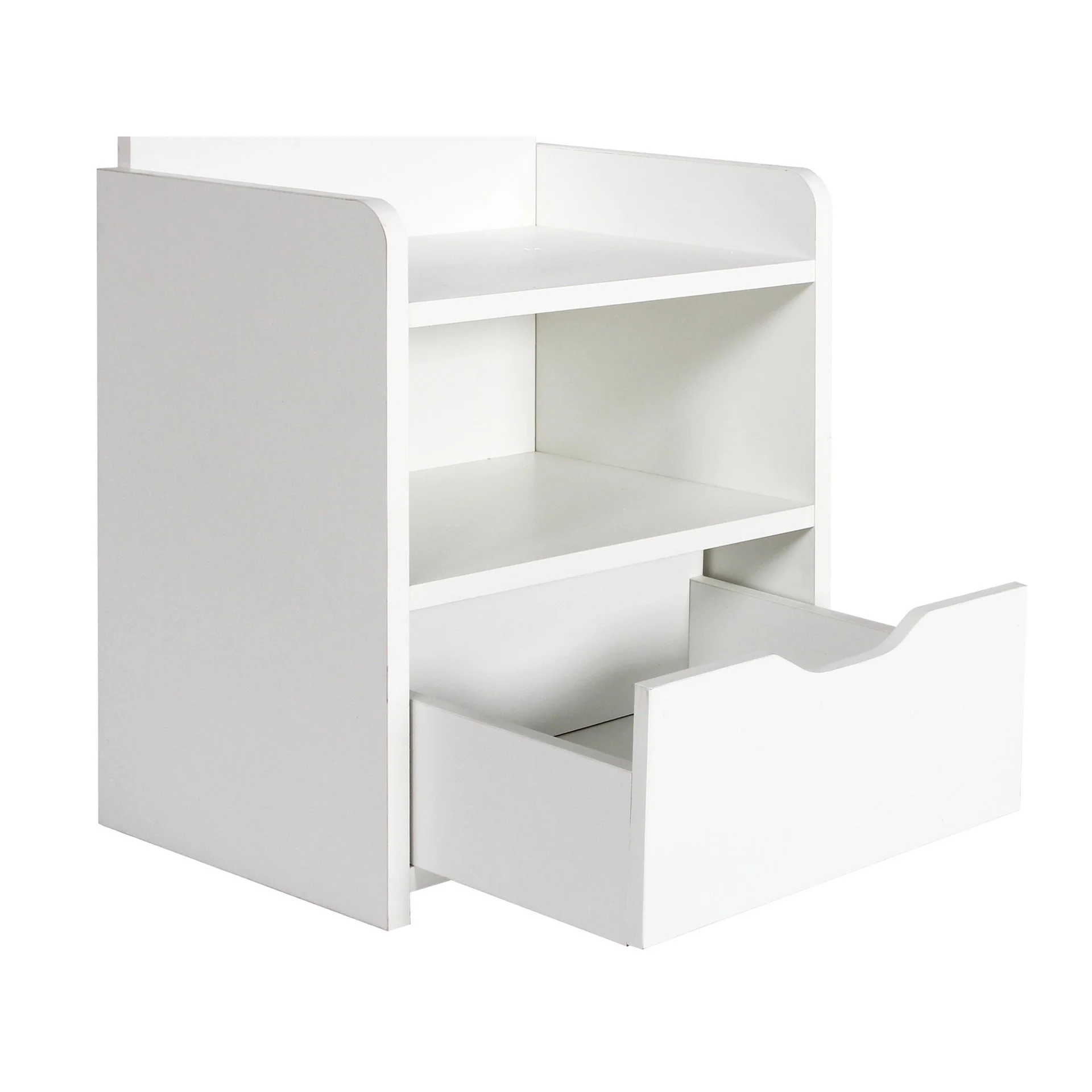 Vivian Bedside Table with Shelves - White - Image 8