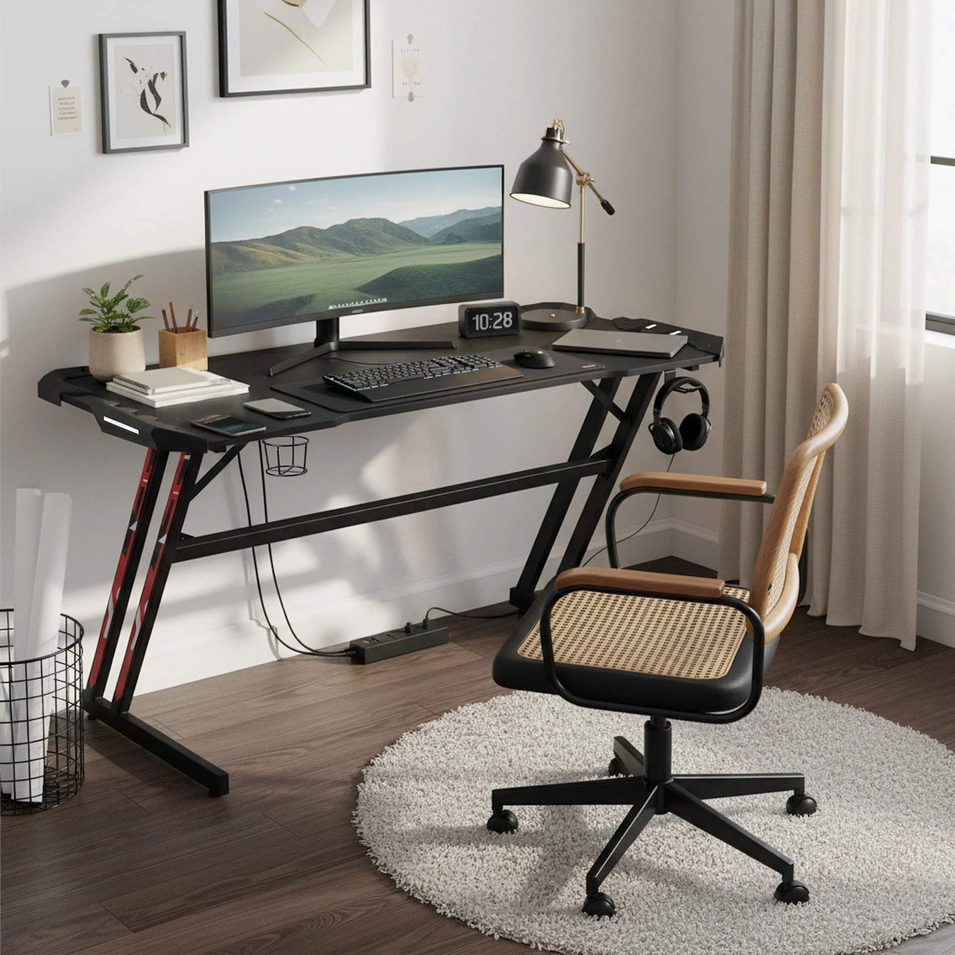 Vortex 120cm Gaming Desk - Carbon Black - Image 4