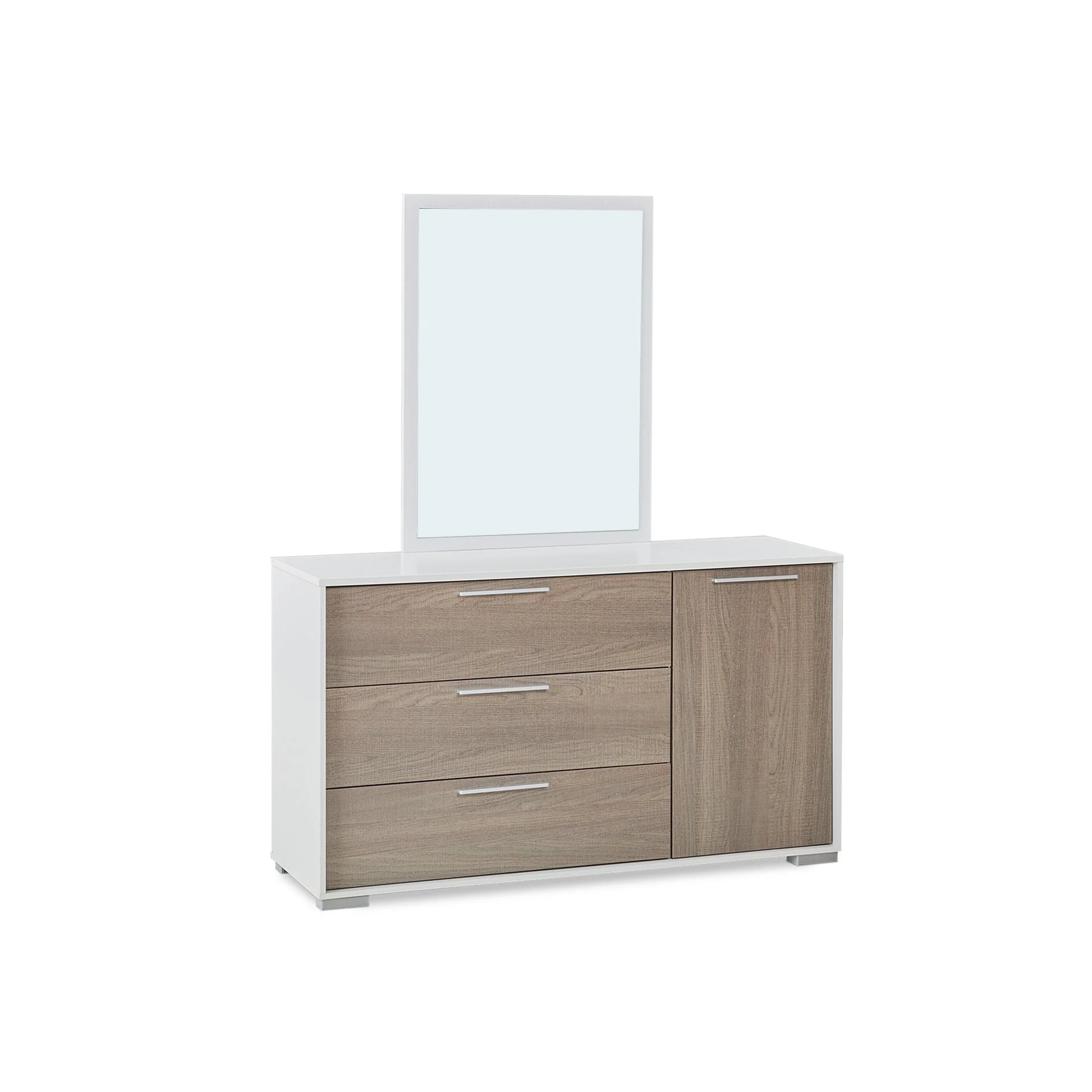Waipoua 4 Drawer Low Boy with Mirror- Grey Oak - Image 8