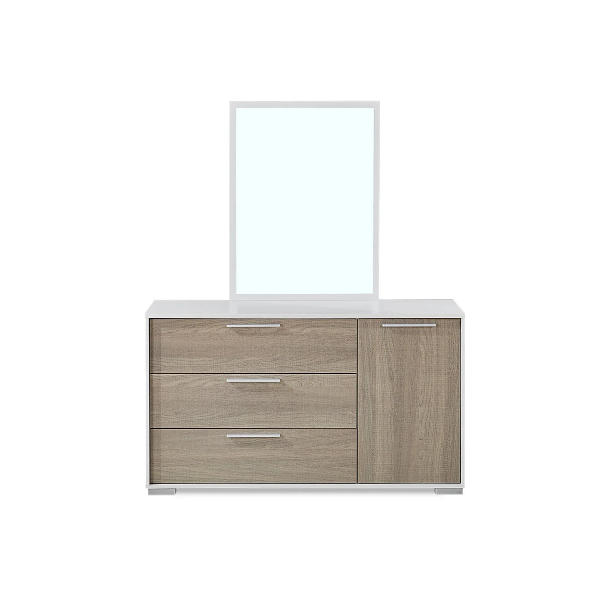 Waipoua 4 Drawer Low Boy with Mirror- Grey Oak - Image 9