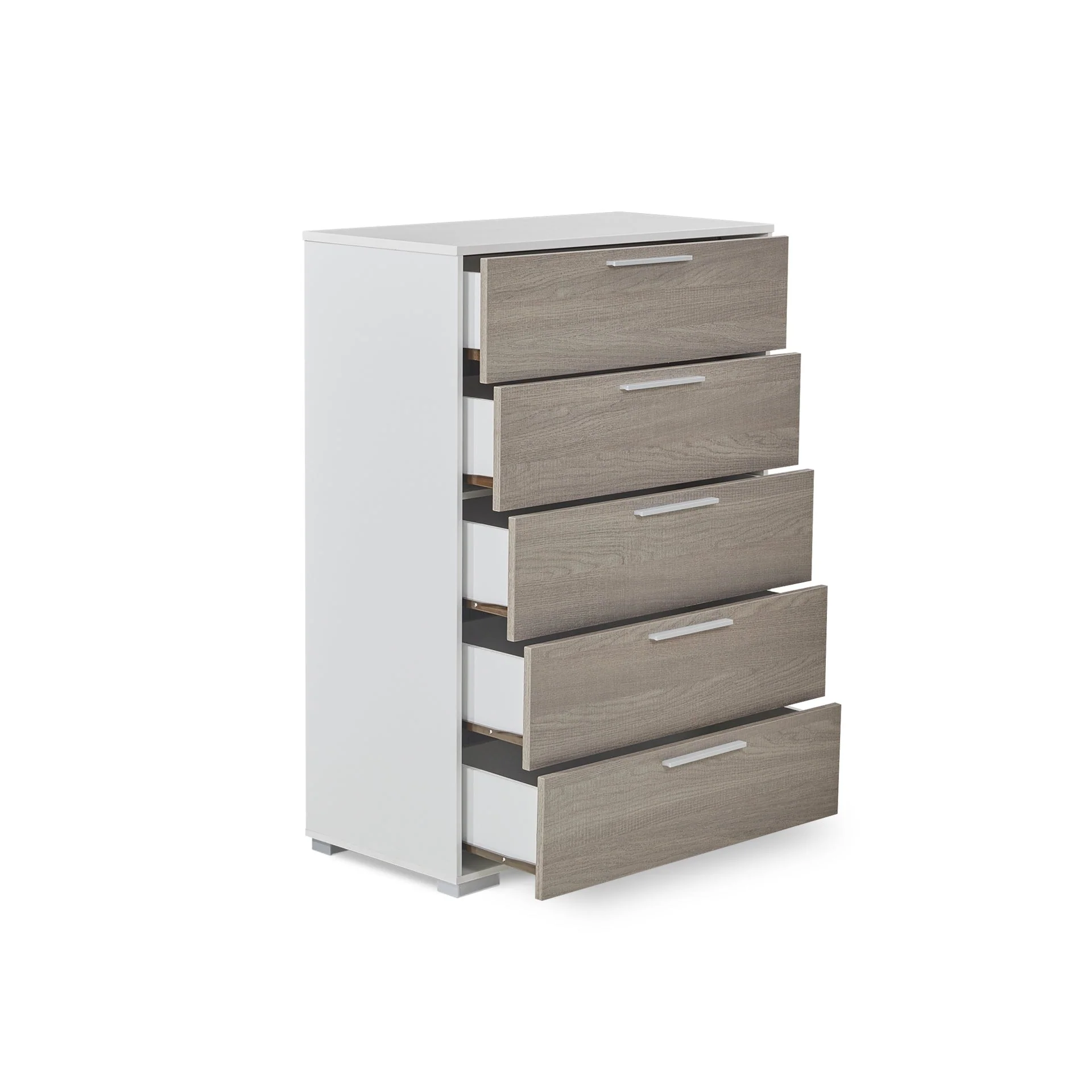 Waipoua 5 Drawer Tallboy - Grey Oak - Image 11