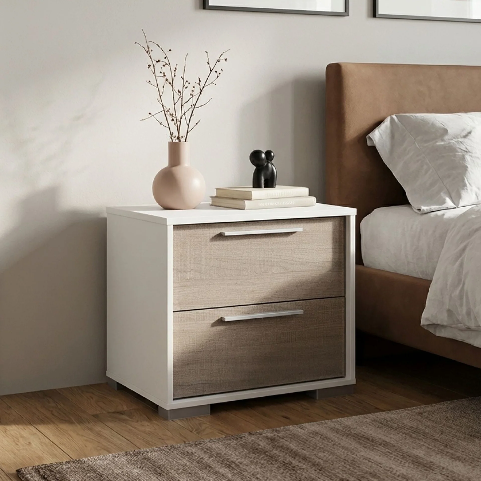 Waipoua Bedside Table Nightstand - Grey Oak - Image 3
