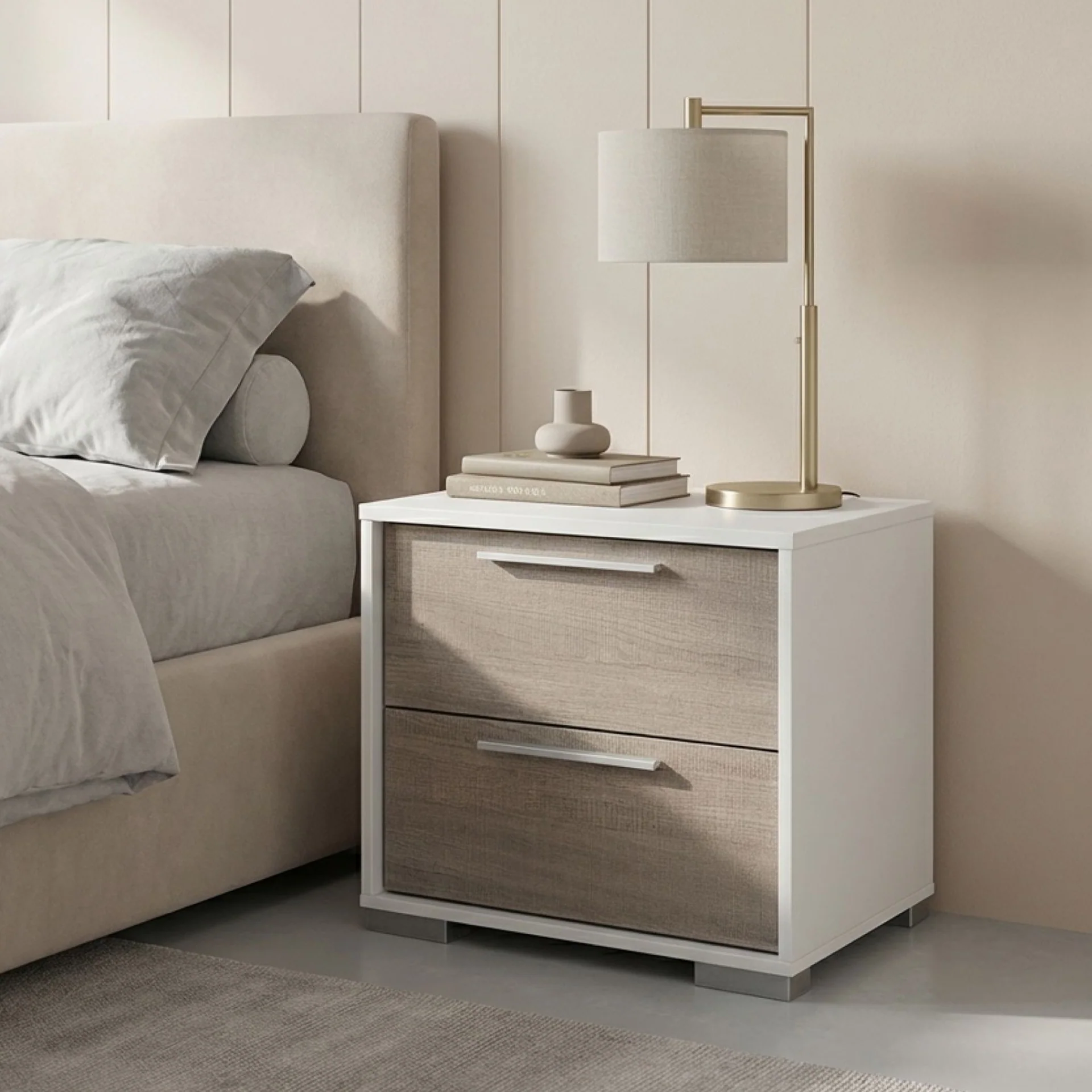 Waipoua Bedside Table Nightstand - Grey Oak - Image 4