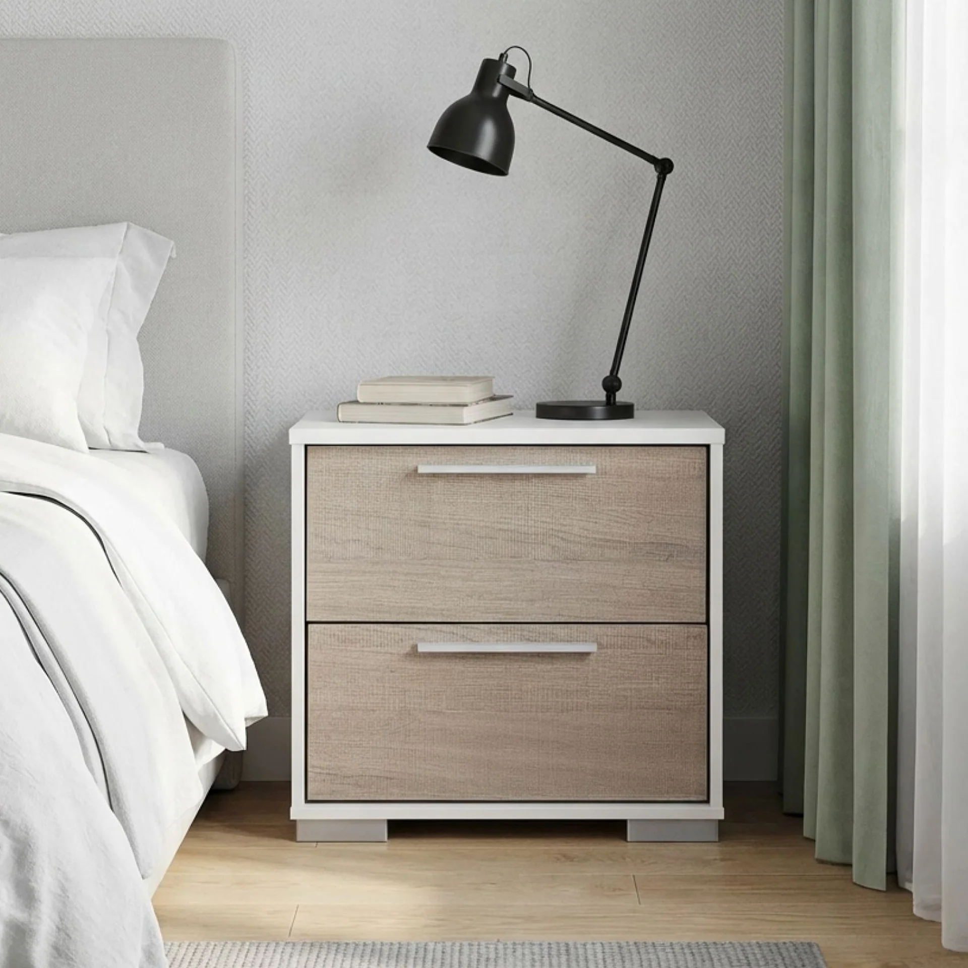 Waipoua Bedside Table Nightstand - Grey Oak - Image 7