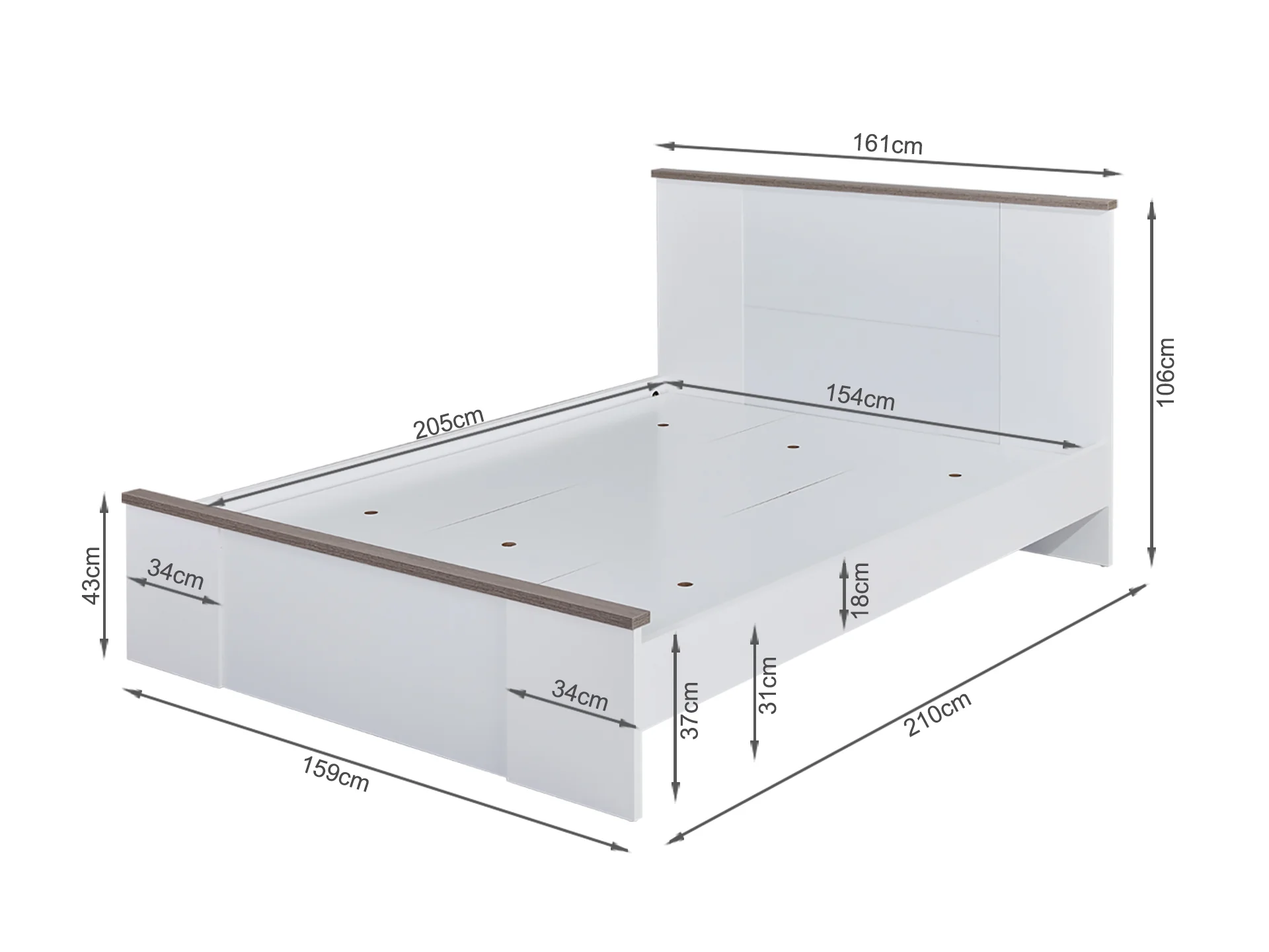 WAIPOUA Queen Wooden Bed Frame - GREY Oak - Image 12