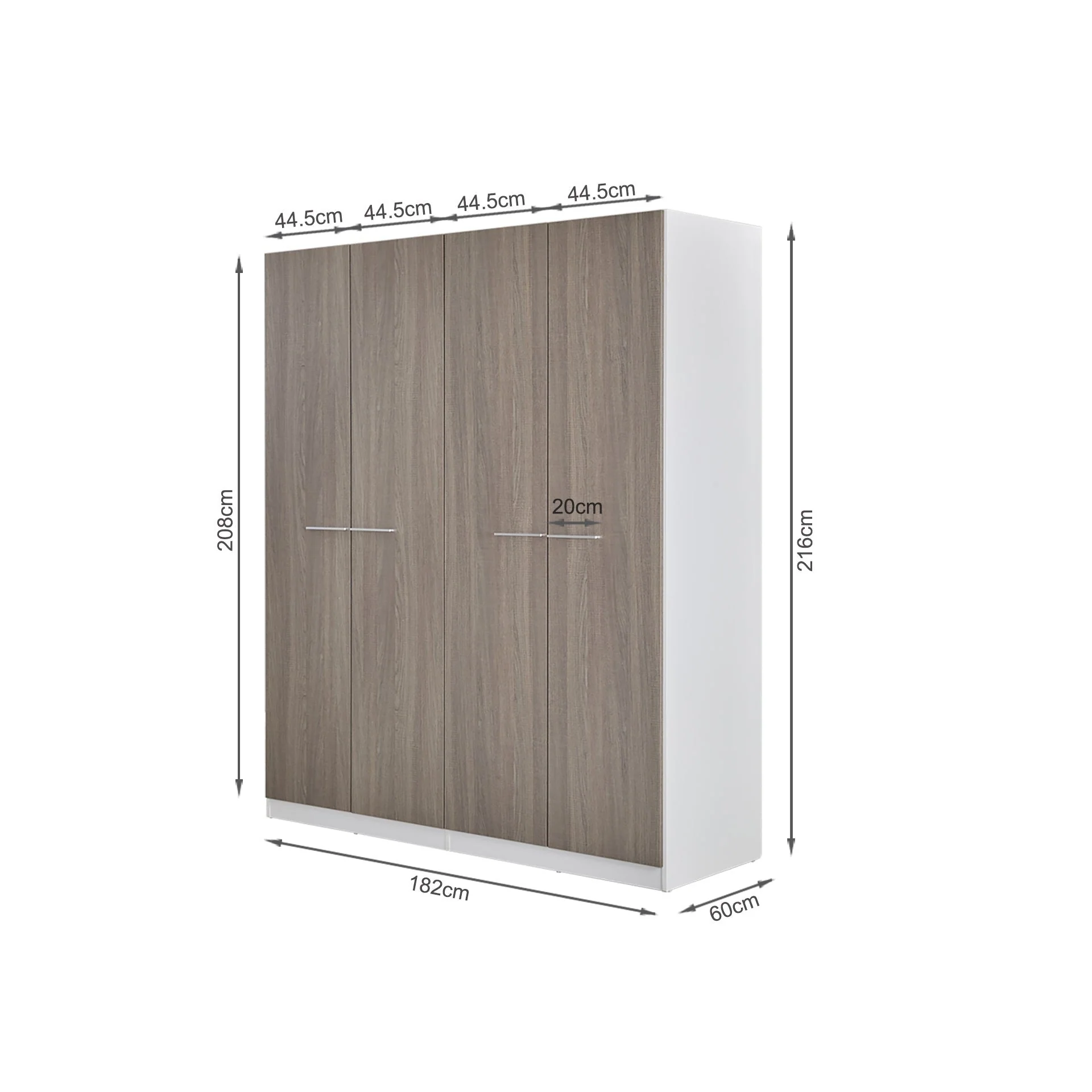 Waipoua Wooden Wardrobe - Grey Oak - Image 15