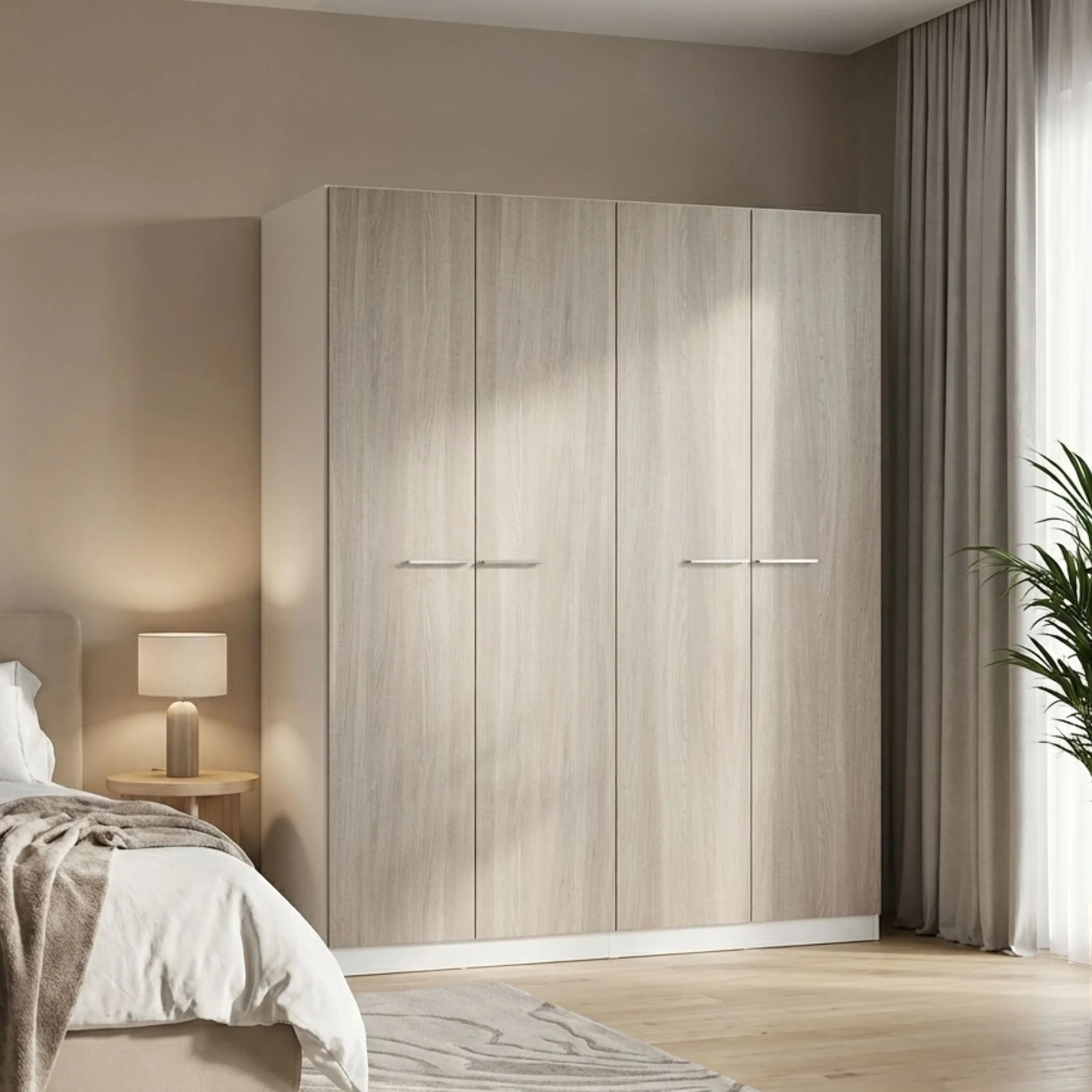 Waipoua Wooden Wardrobe - Grey Oak - Image 3
