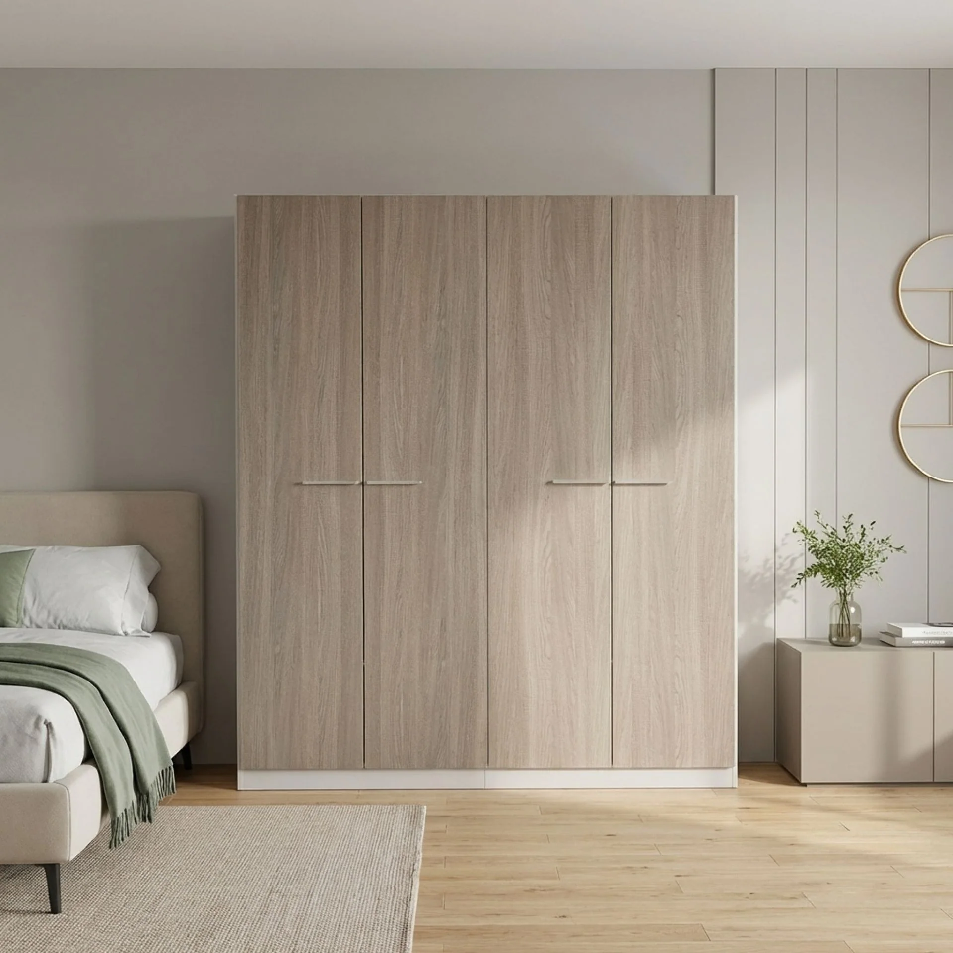 Waipoua Wooden Wardrobe - Grey Oak - Image 5