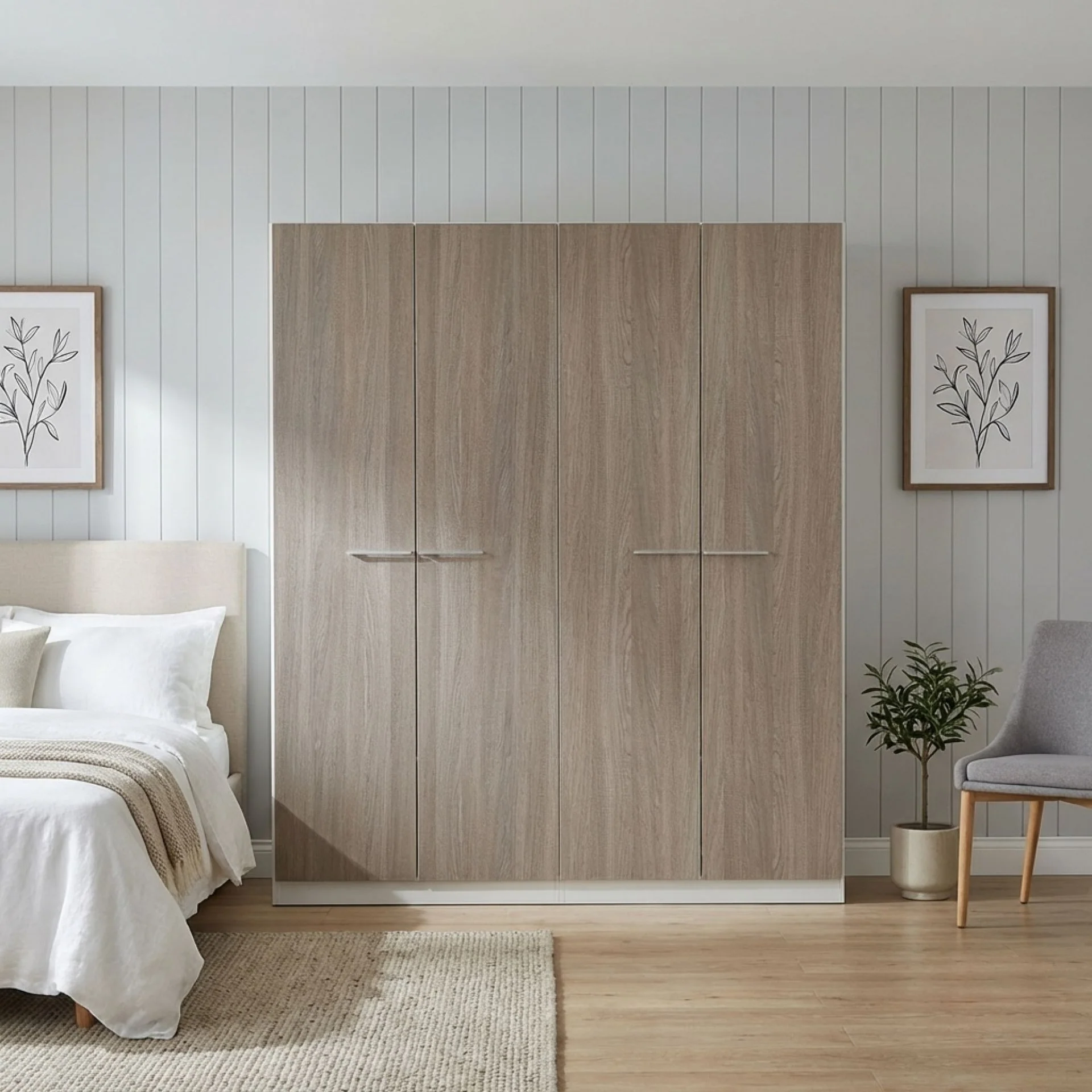 Waipoua Wooden Wardrobe - Grey Oak - Image 6
