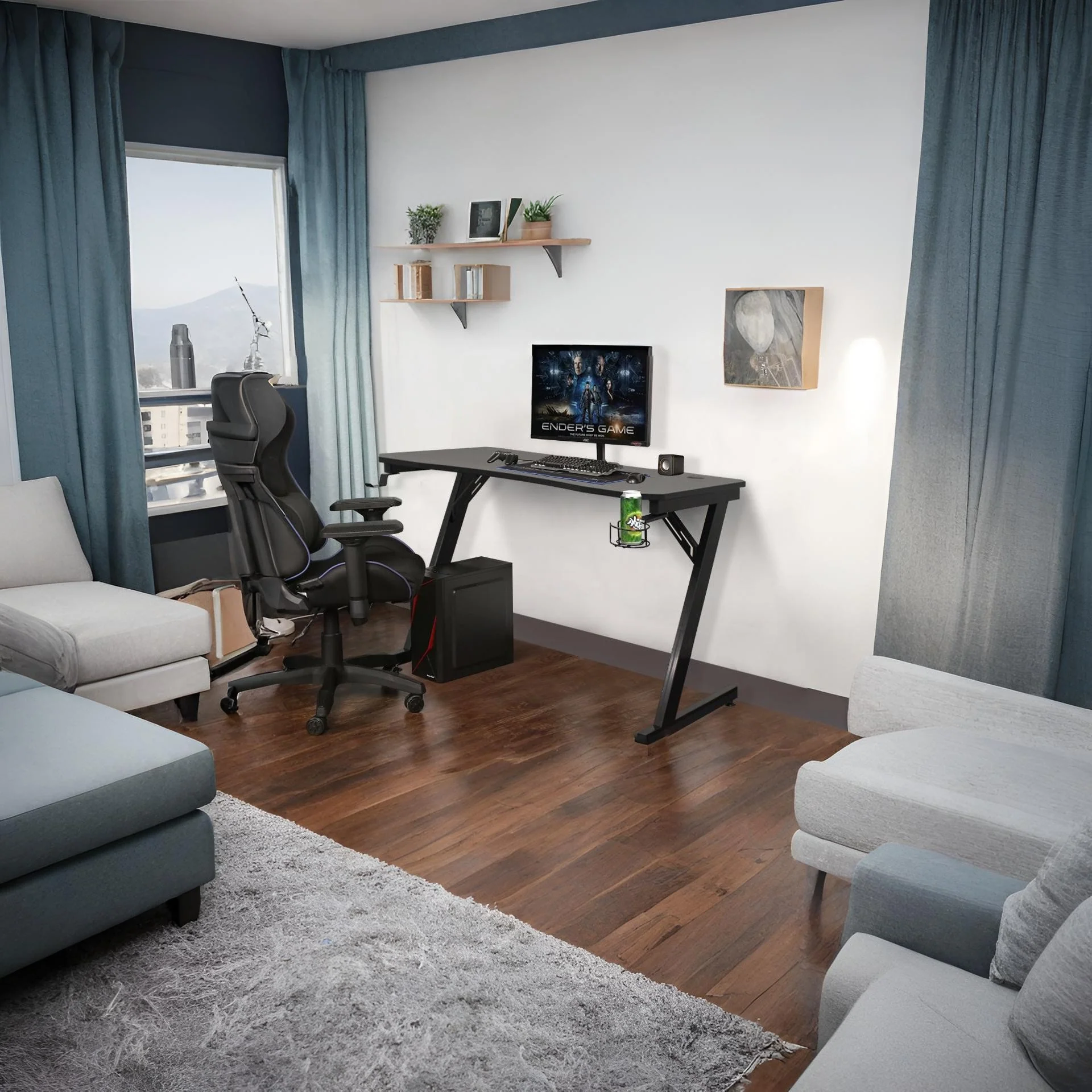 WARRIOR Gaming Desk - BLACK - Image 13