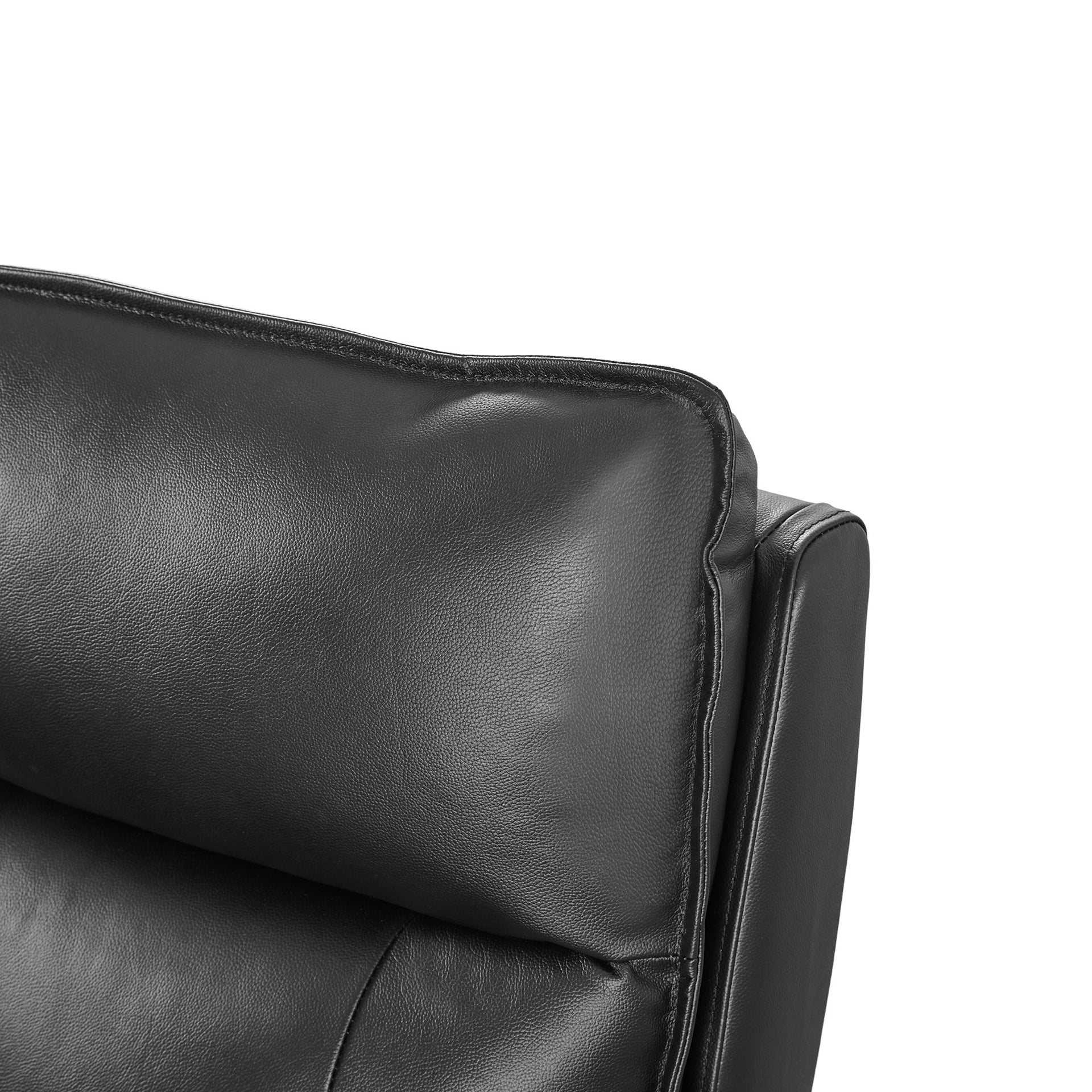 Wellsford Manual Leather 2 Seater Recliner Sofa - Black - Image 7