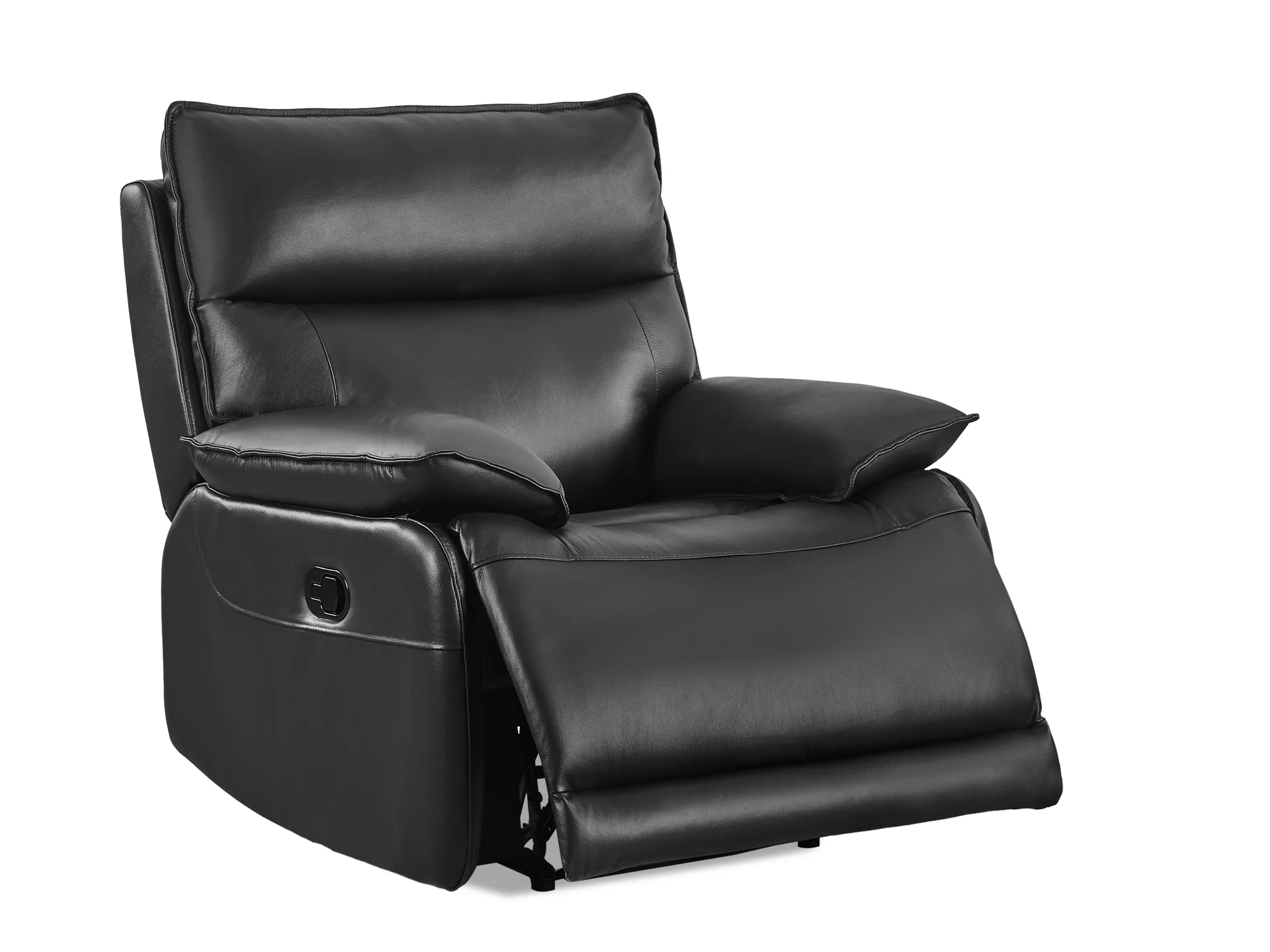 Wellsford Manual Leather Recliner Chair - Black - Image 3