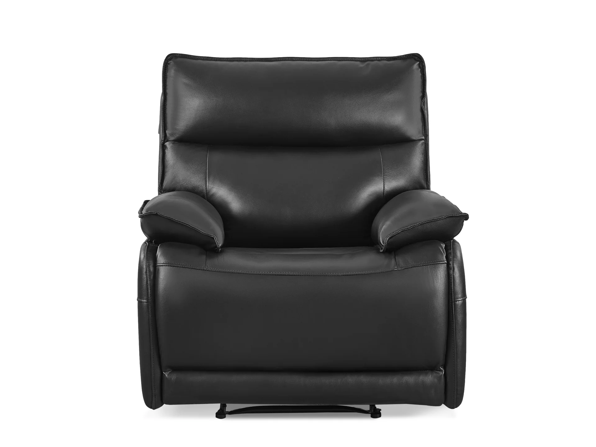 Wellsford Manual Leather Recliner Chair - Black - Image 4