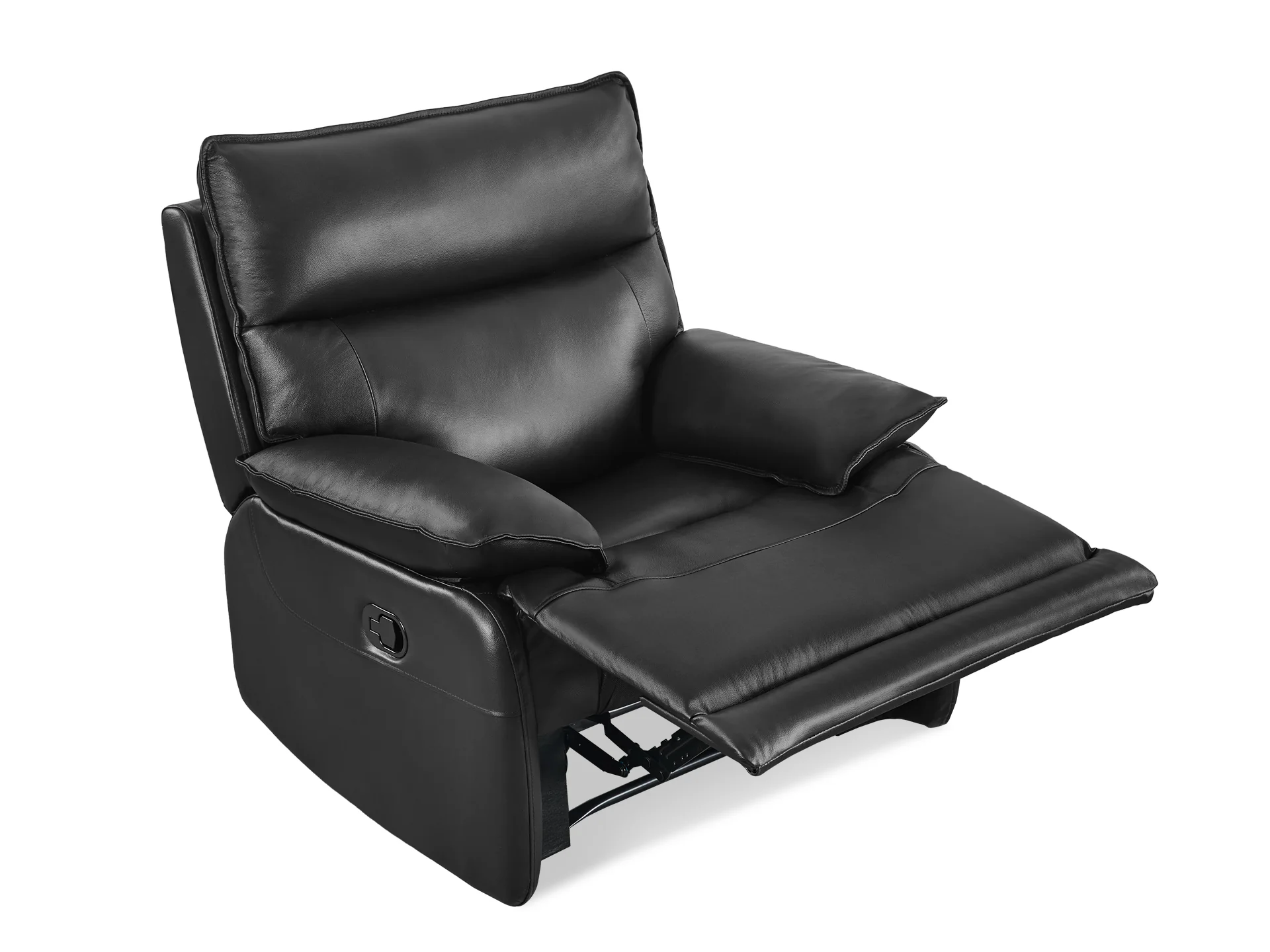 Wellsford Manual Leather Recliner Chair - Black - Image 6