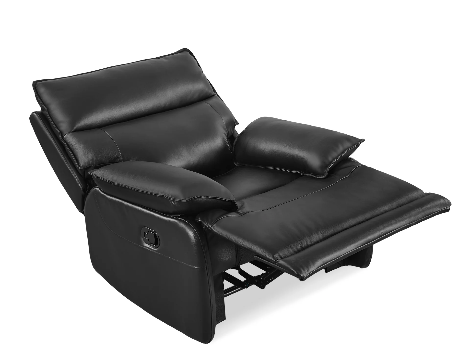 Wellsford Manual Leather Recliner Chair - Black - Image 7