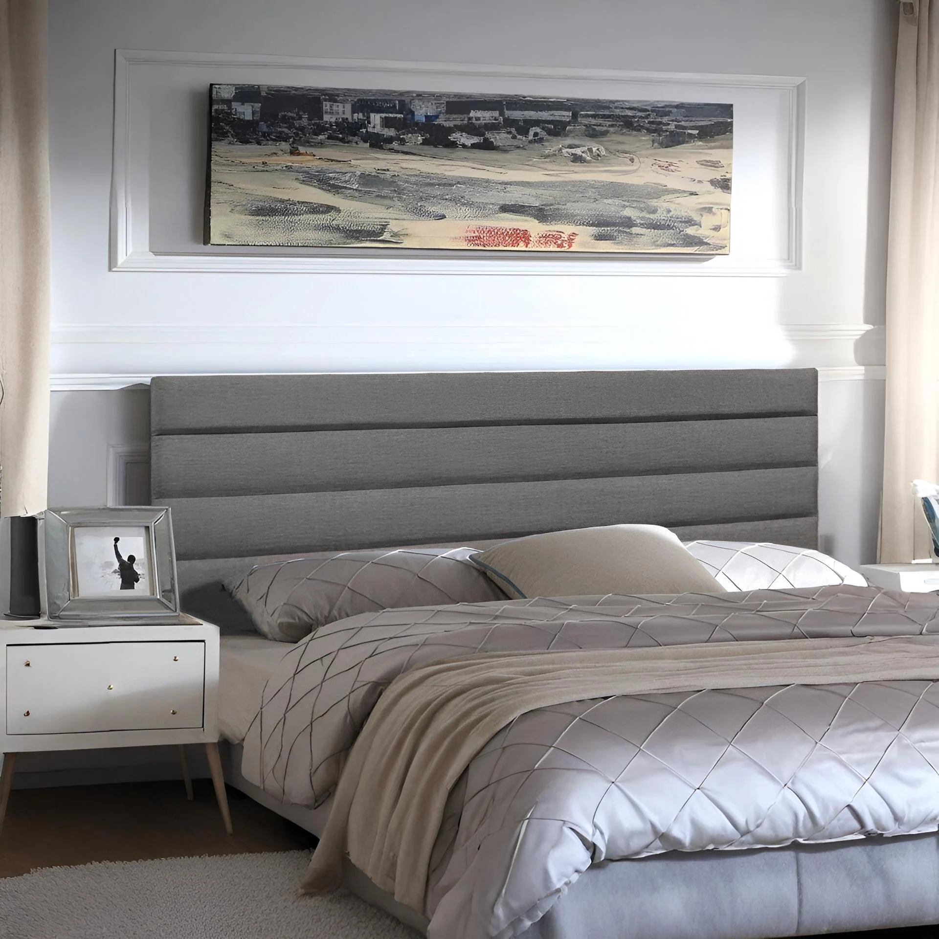 WENDY Upholstered Headboard California King - SLATE - Image 2
