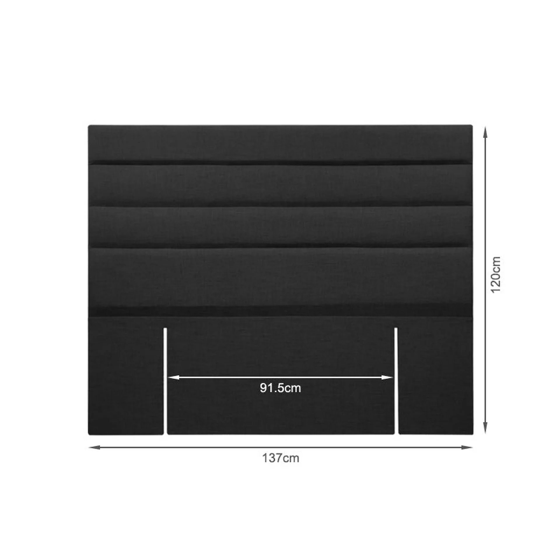 WENDY Upholstered Headboard Double - BLACK