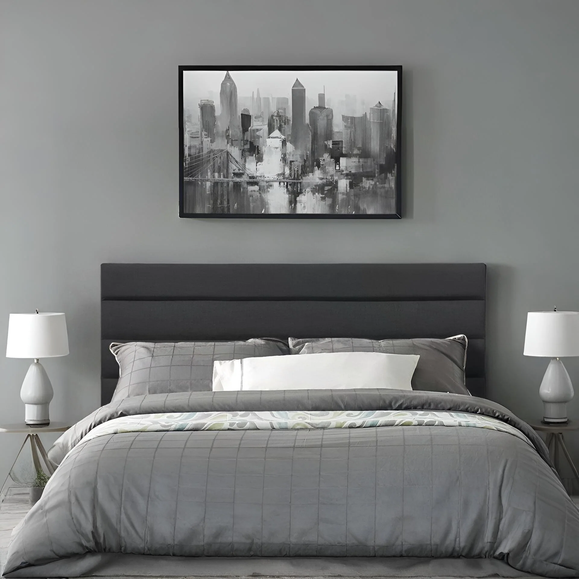 WENDY Upholstered Headboard Double - BLACK - Image 6