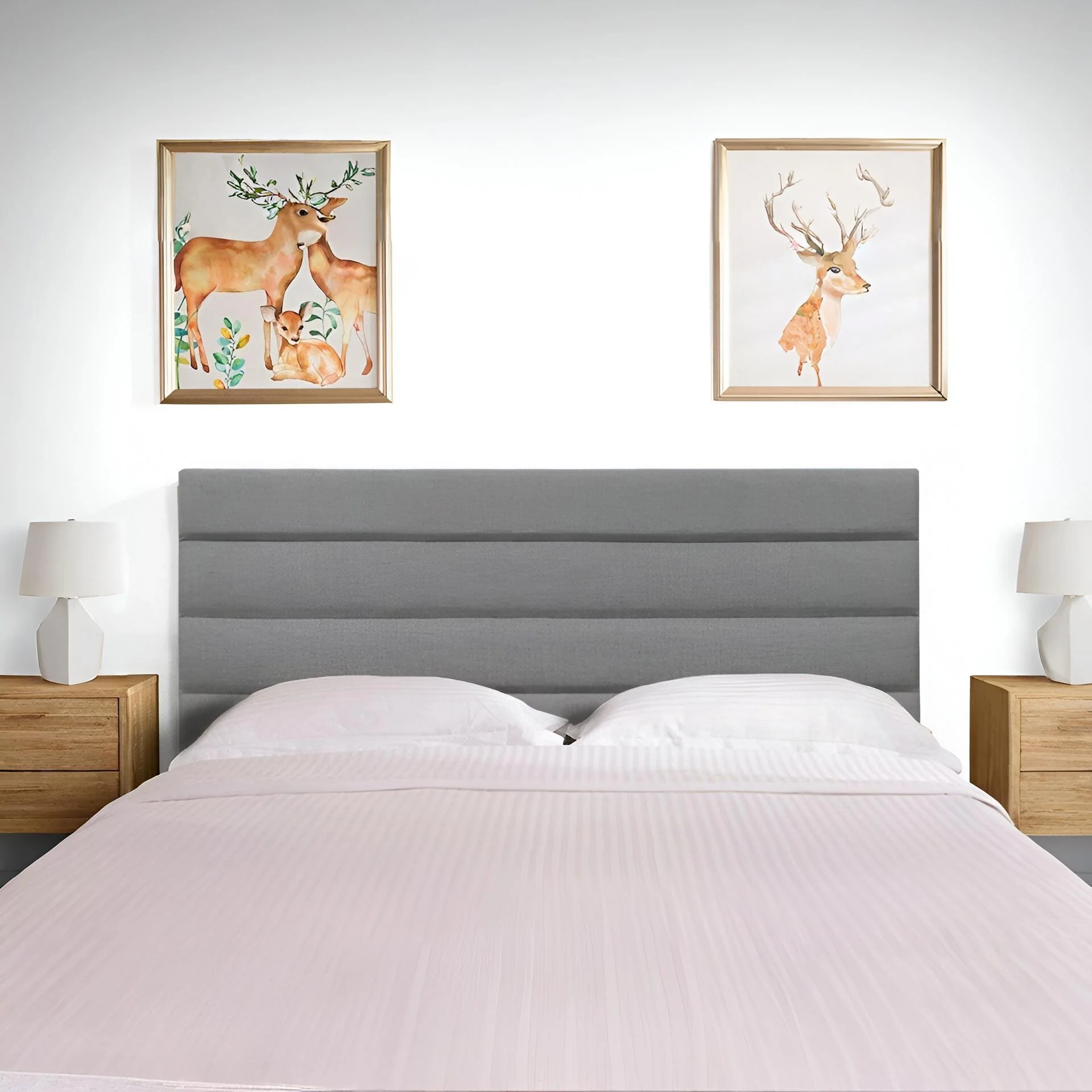 WENDY Upholstered Headboard Double - GREY - Image 7