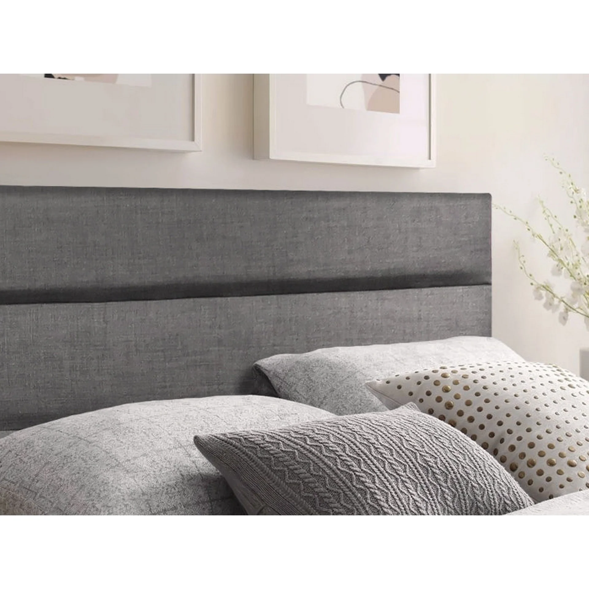 WENDY Upholstered Headboard King Single - SLATE - Image 3