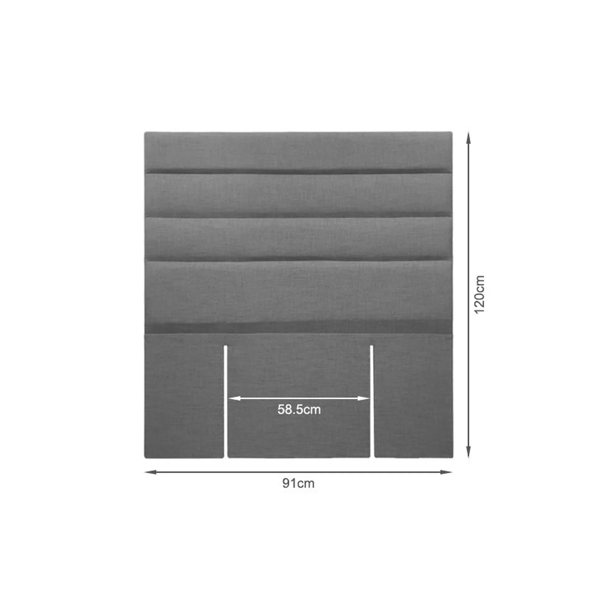 WENDY Upholstered Headboard Single - GREY - Image 2