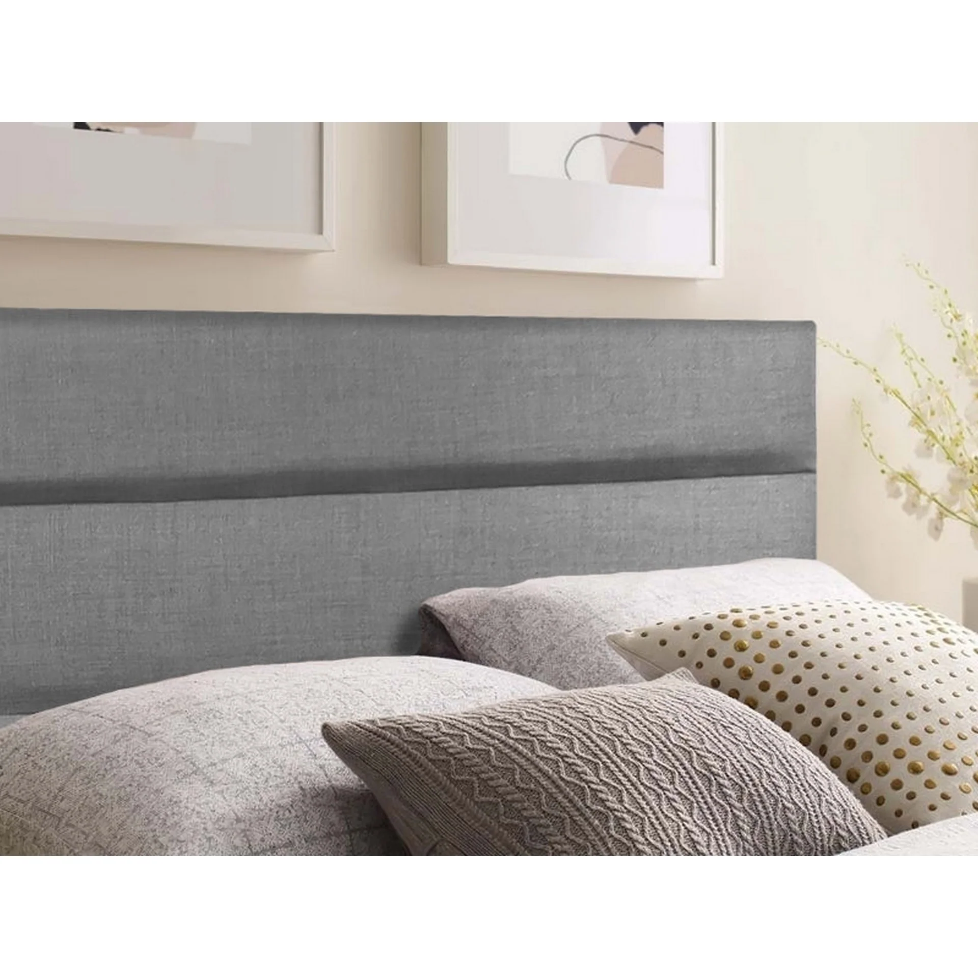 WENDY Upholstered Headboard Single - GREY - Image 8